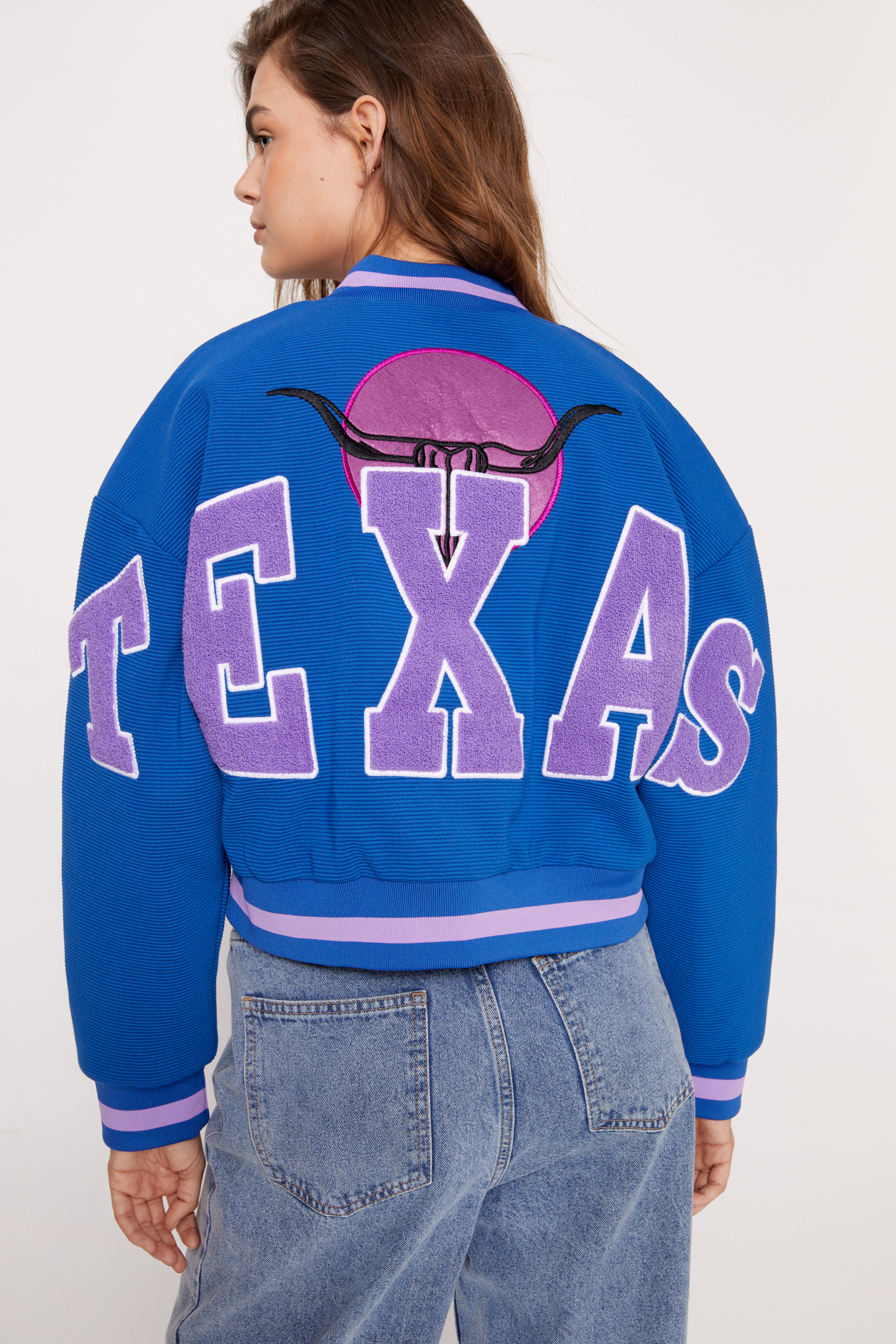 Texas Back Knit Varsity Jacket