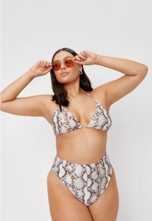 Plus Size Snake Triangle Bikini Top