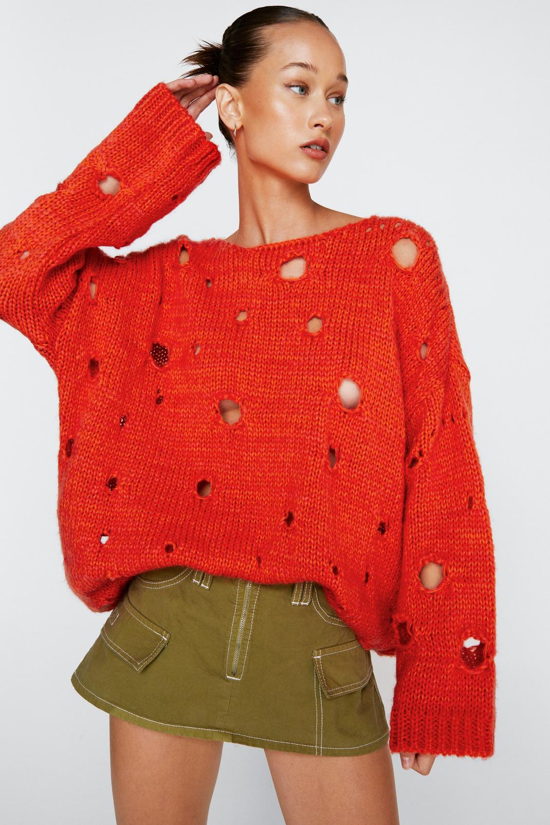 Oversized Slouchy Holey Sweater