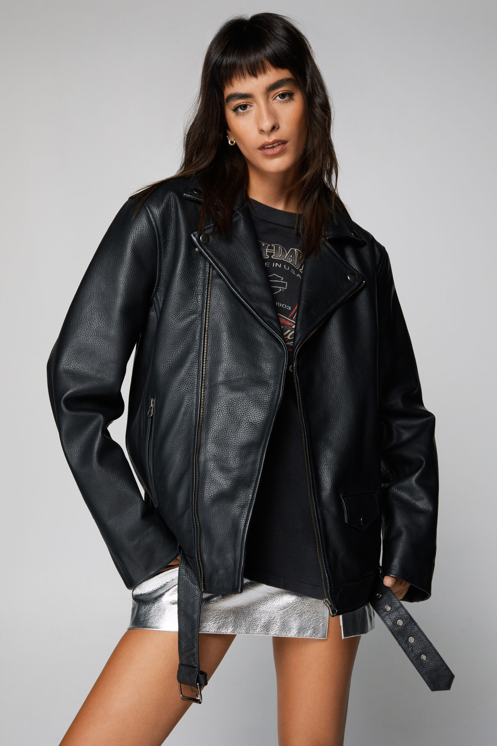 Real Leather Boyfriend Biker Jacket