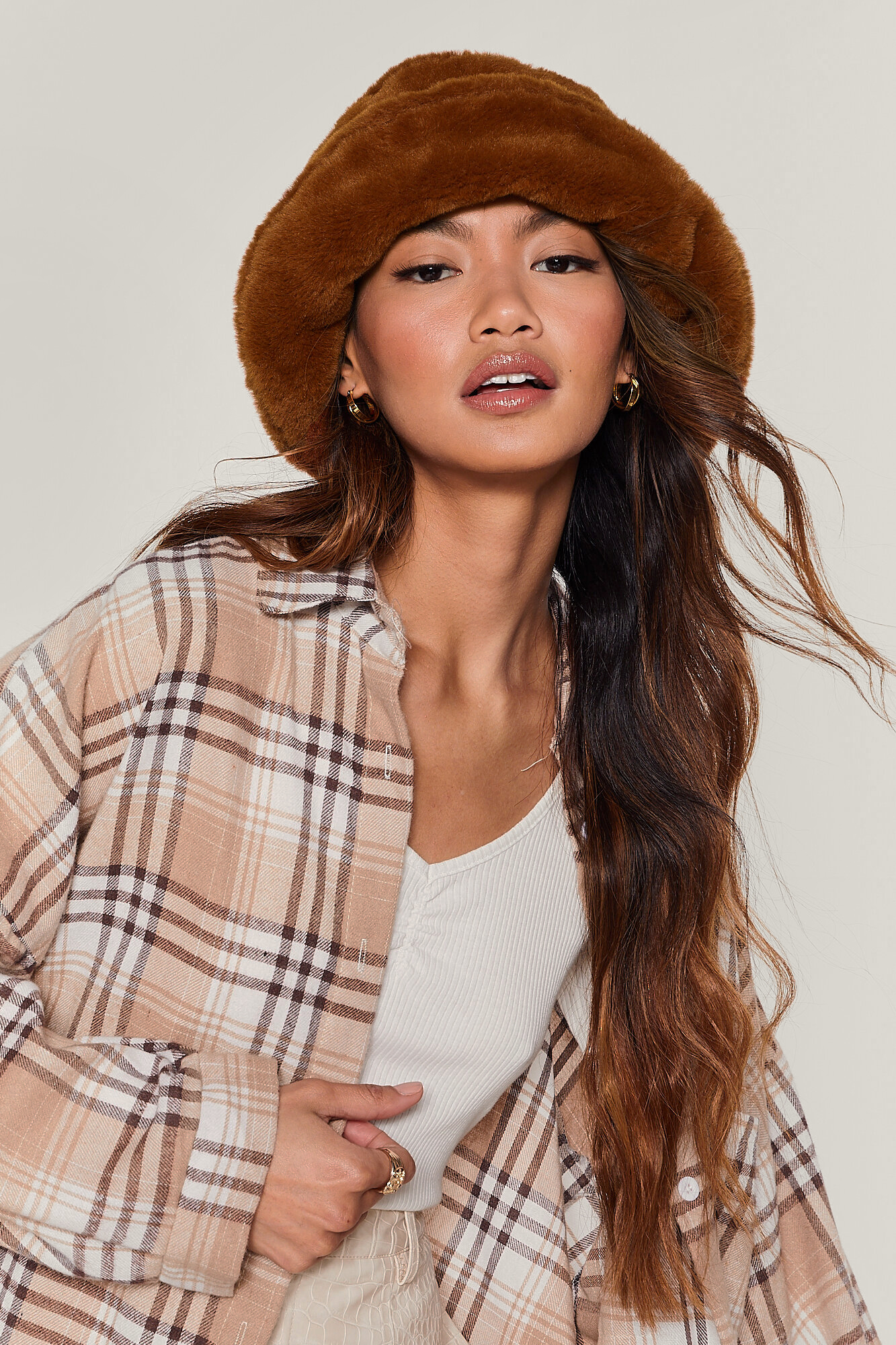 Let's Head Out Faux Fur Bucket Hat