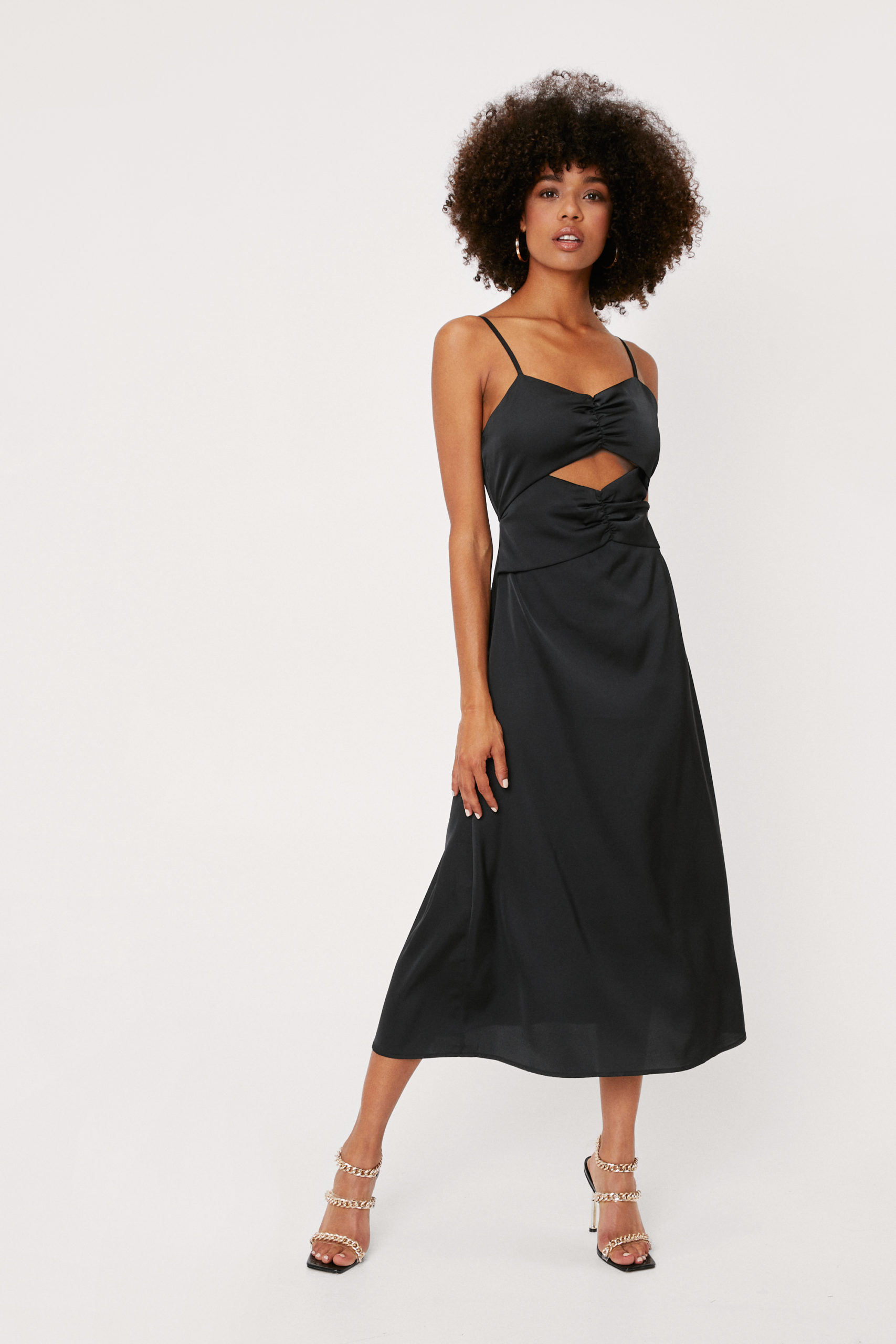 Black Cut Out Midi Dress