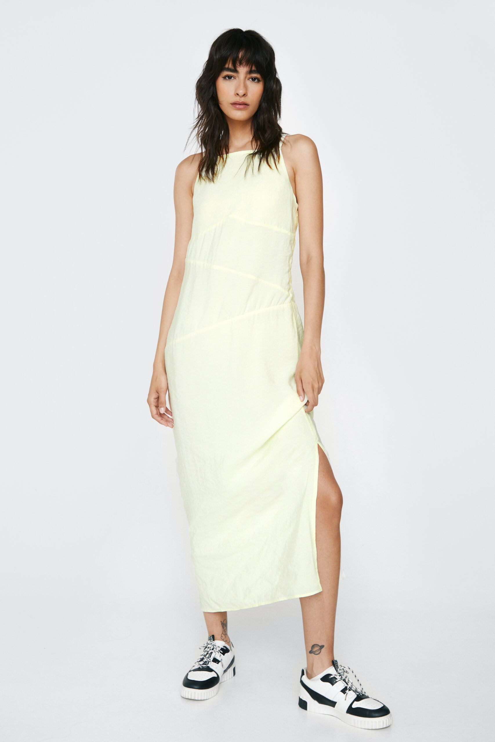 Premium Racer Style Midi Slip Dress 