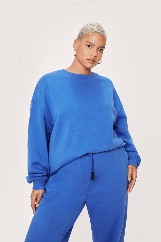 Plus Size Crew Neck Oversized Sweatshirt