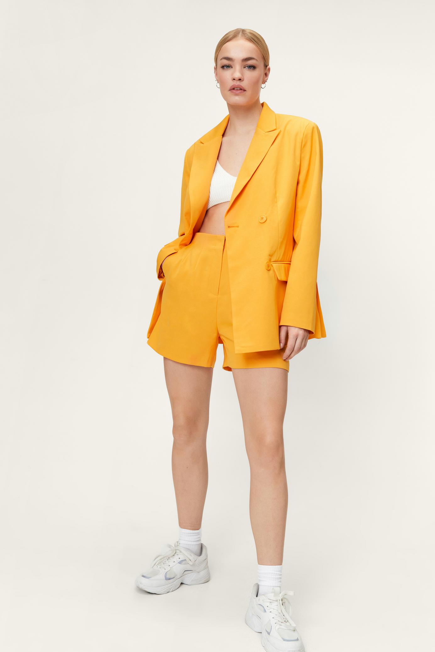 Double Breasted Oversized Split Hem Blazer