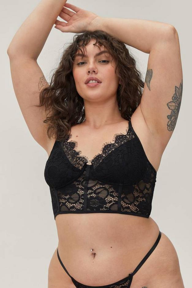 Plus Size Bralette and Thong Set