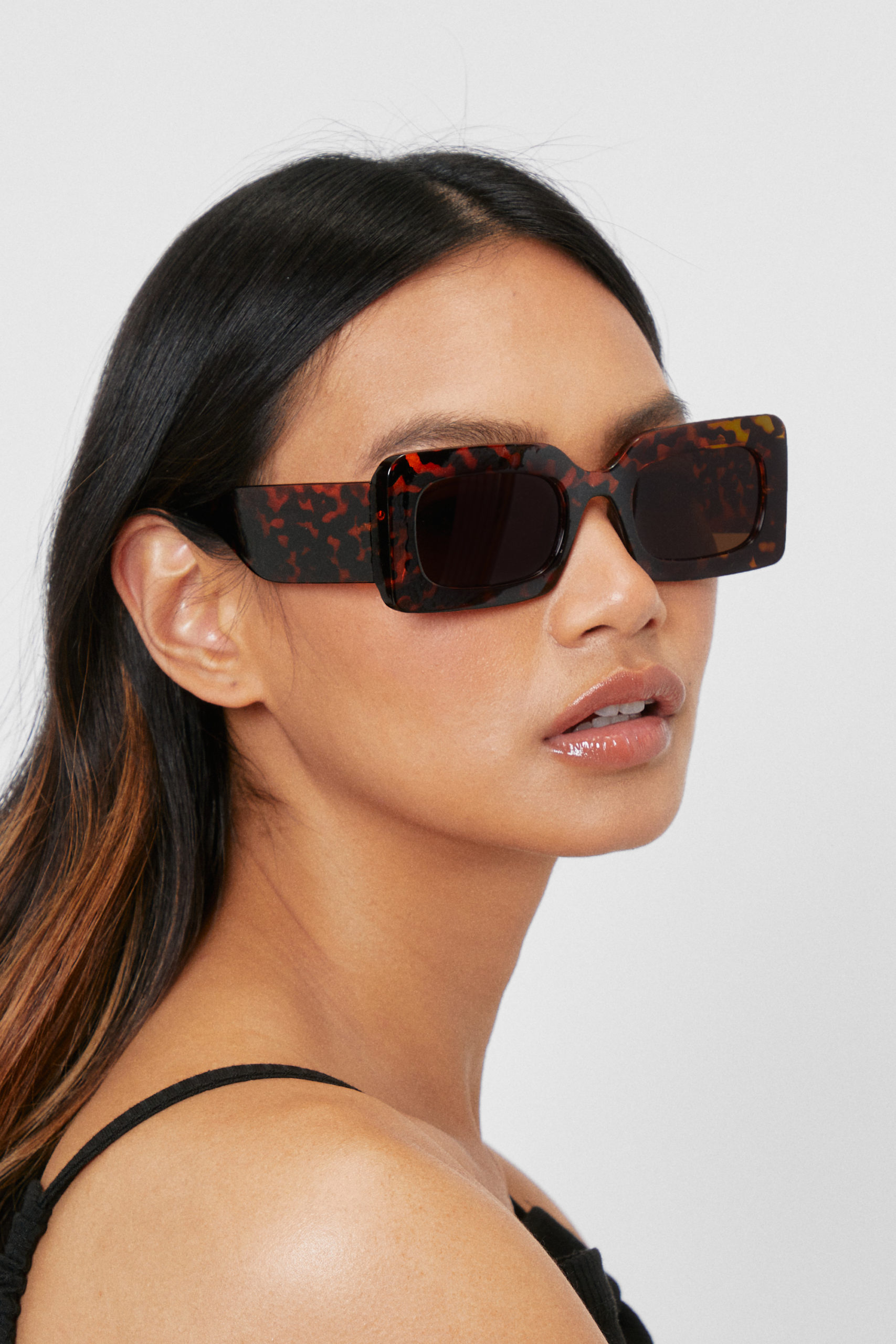 Thick Arm Rectangle Sunglasses