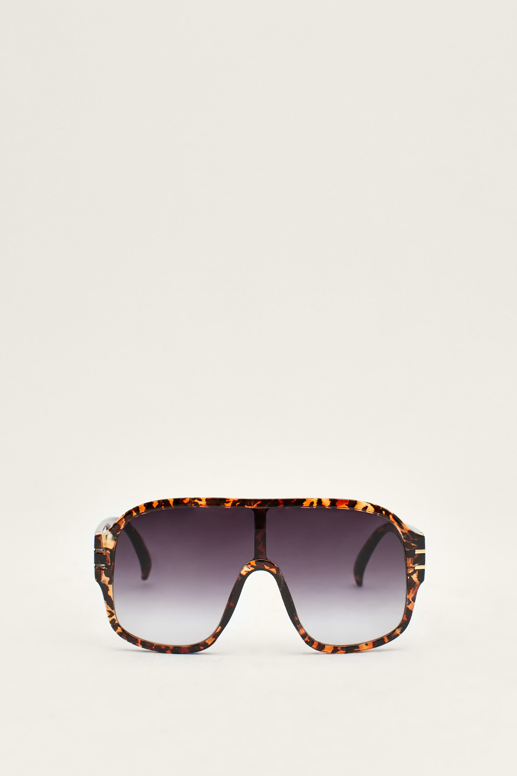 Oversized Tortoiseshell Guarded Sunglasses