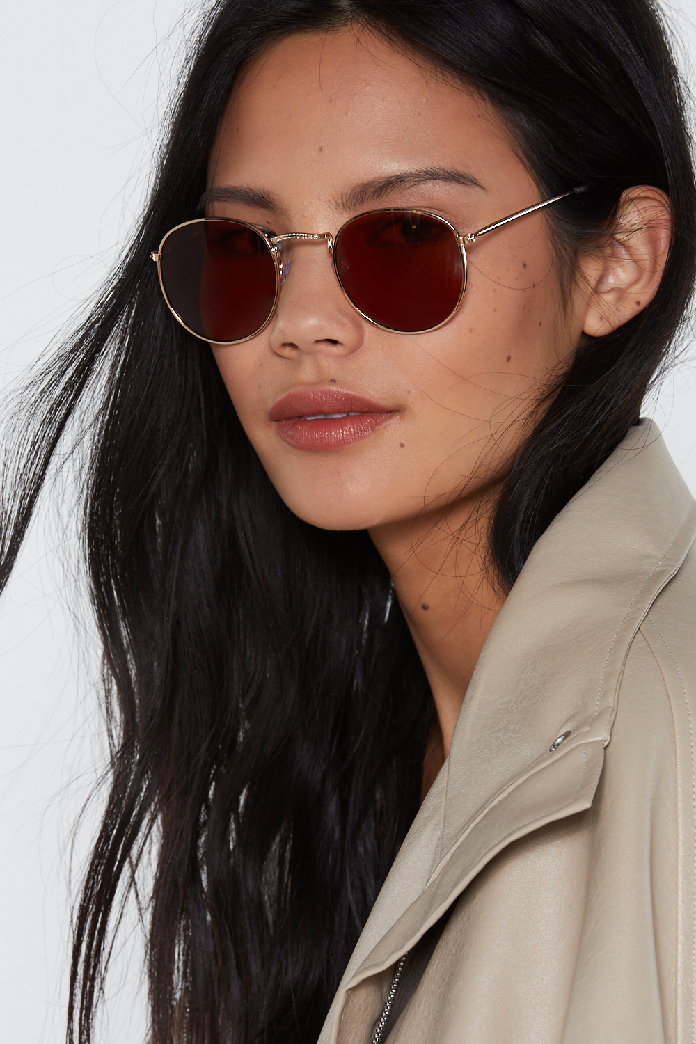 Round Thin Frame Sunglasses