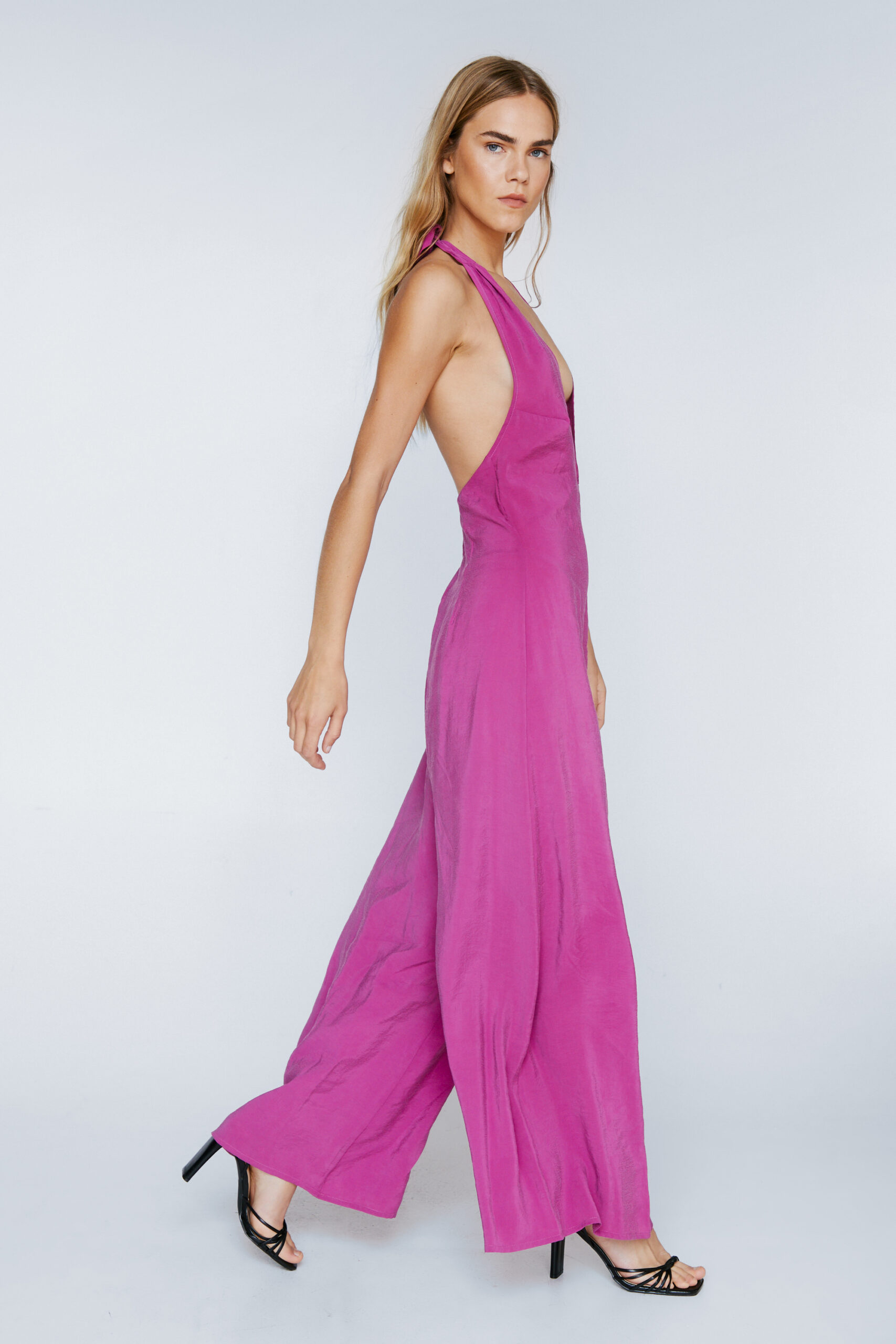 Premium Halter Neck Wide Leg Jumpsuit