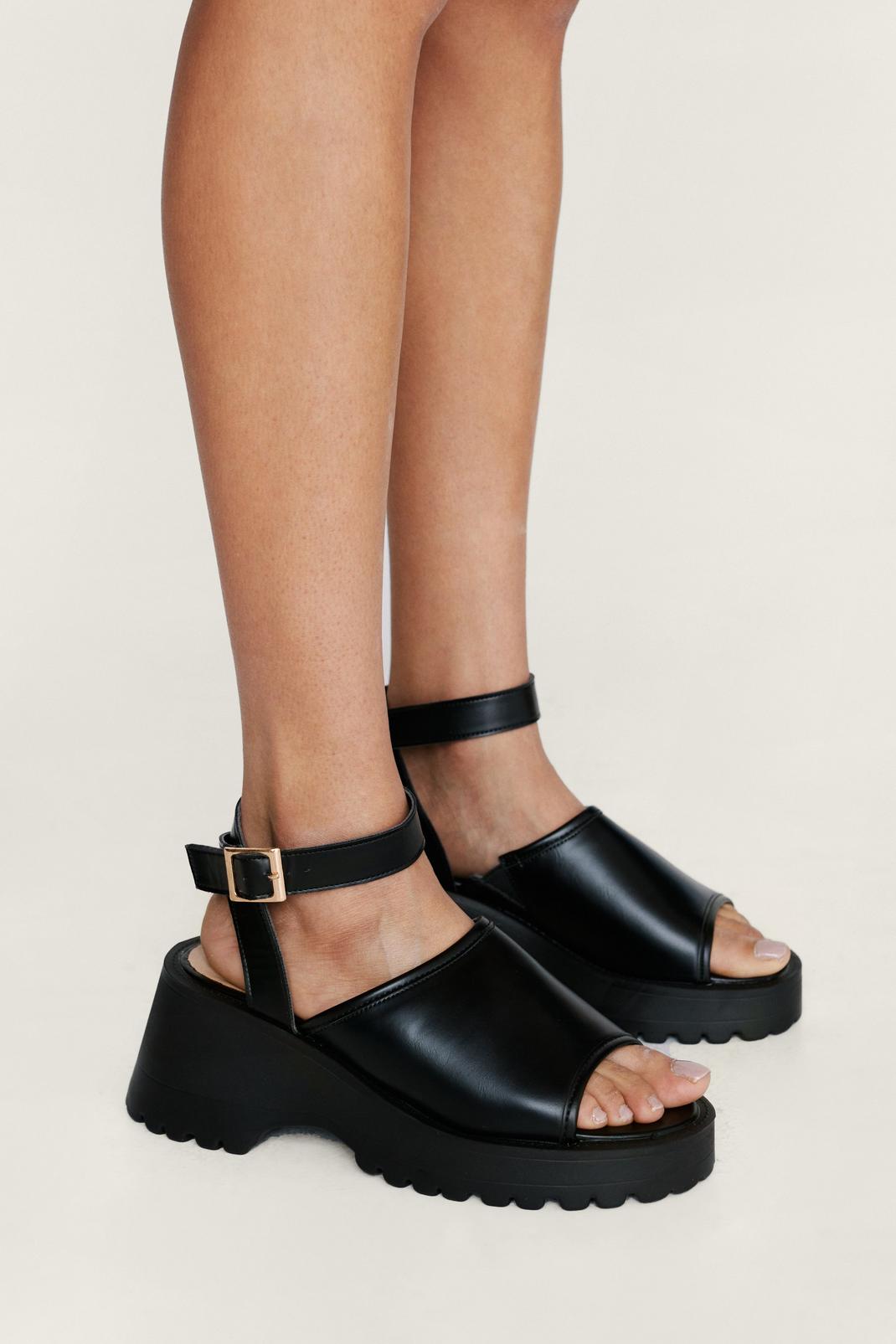 Chunky Buckle Open Toe Sandals