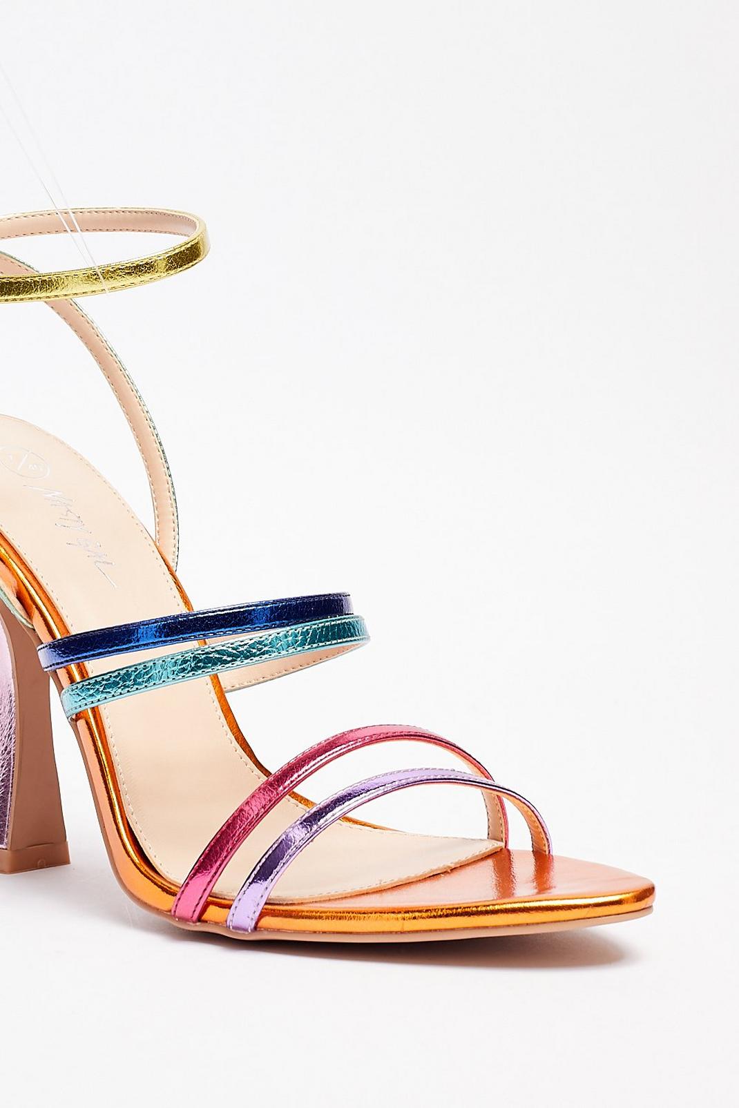 Strappy Metallic Heeled Sandals