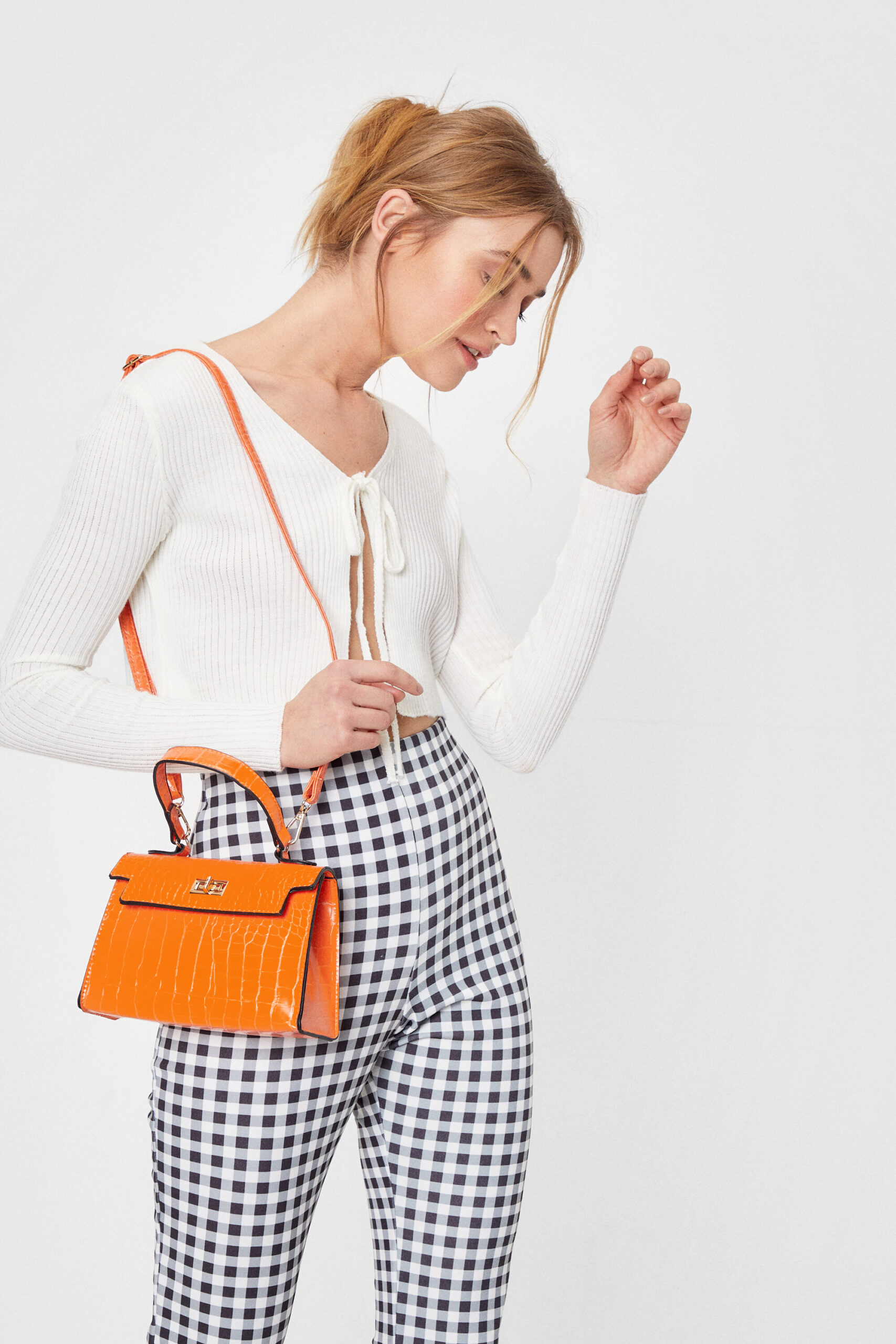 Structured Croc Mini Crossbody Bag