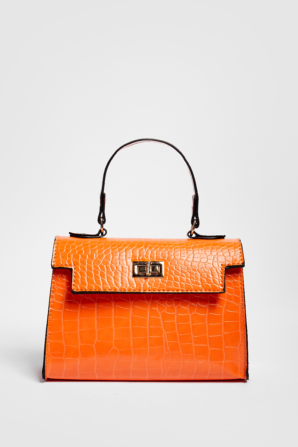 Structured Croc Mini Crossbody Bag