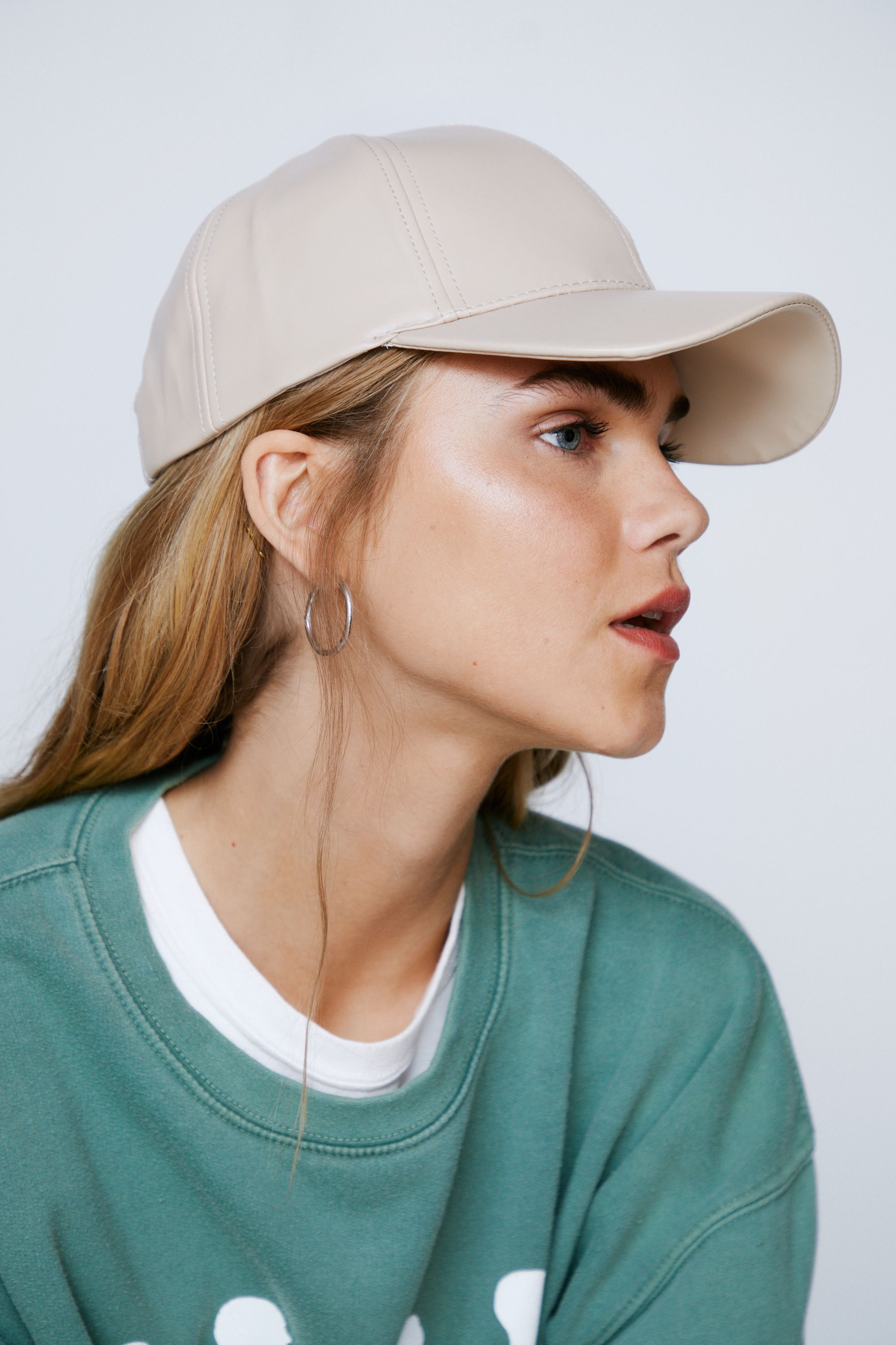 Faux Leather Baseball Cap