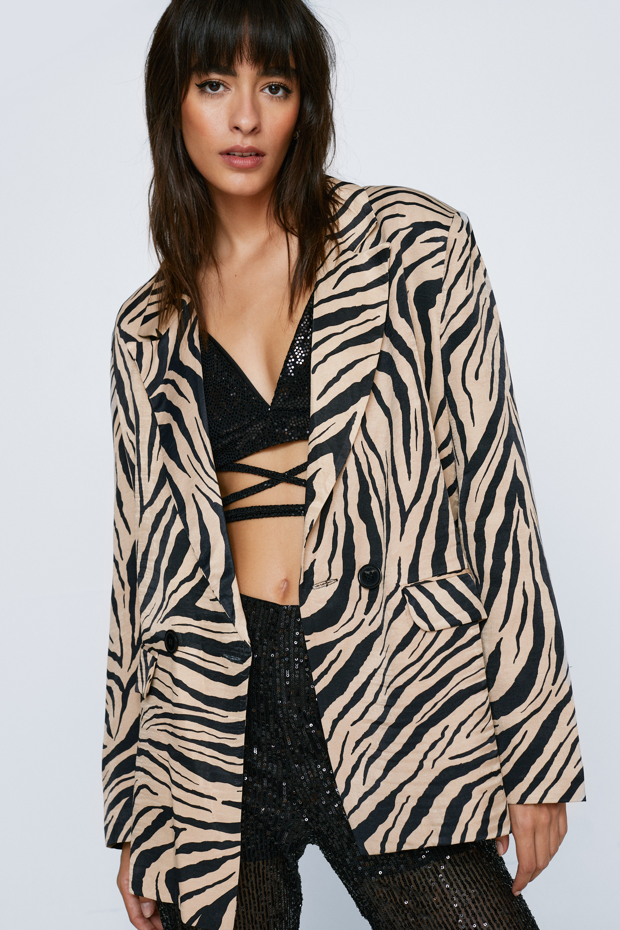 Zebra Print Tailored Blazer