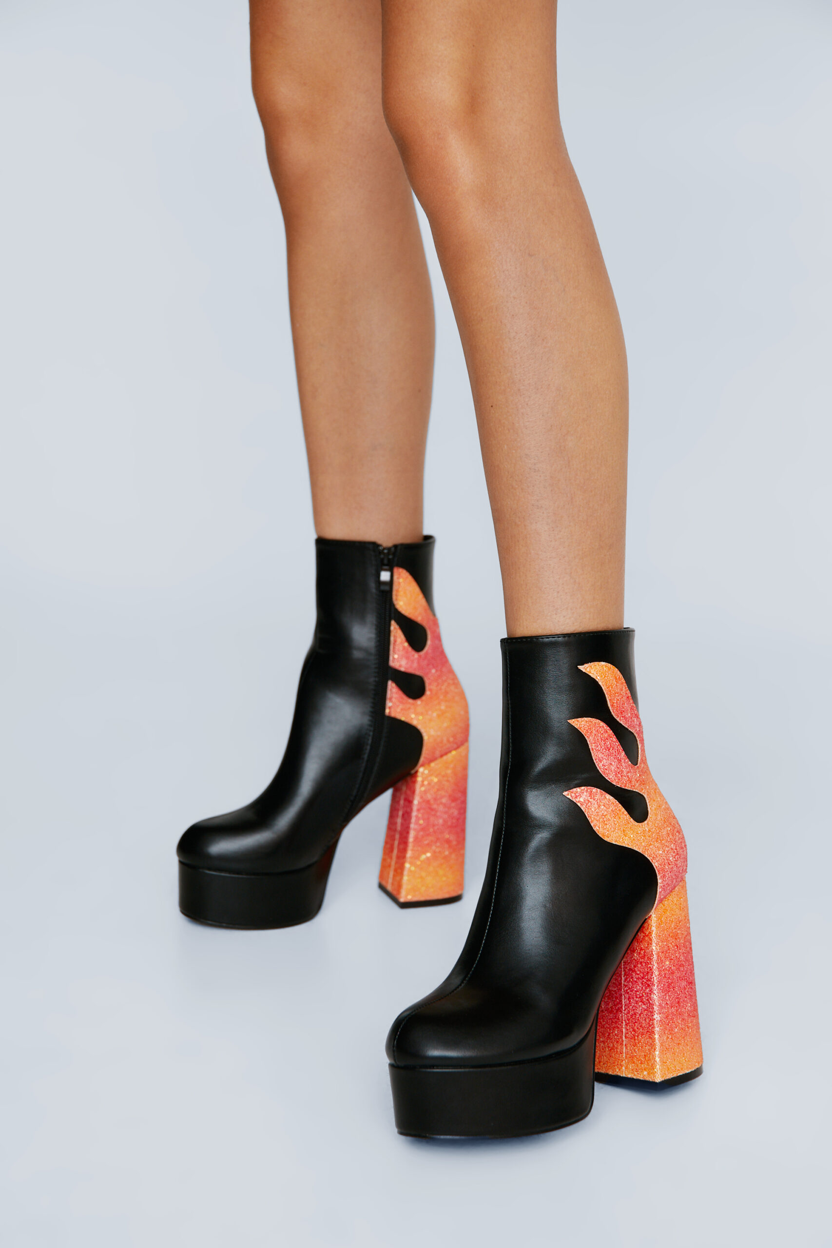 Glitter Ombre Flame Platform Boot