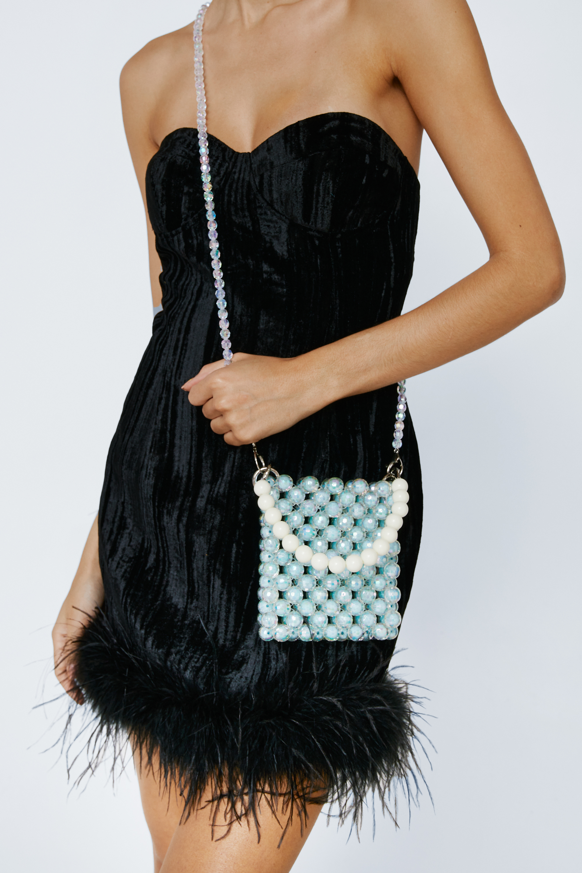 Pearl Beaded Cross Body Bag