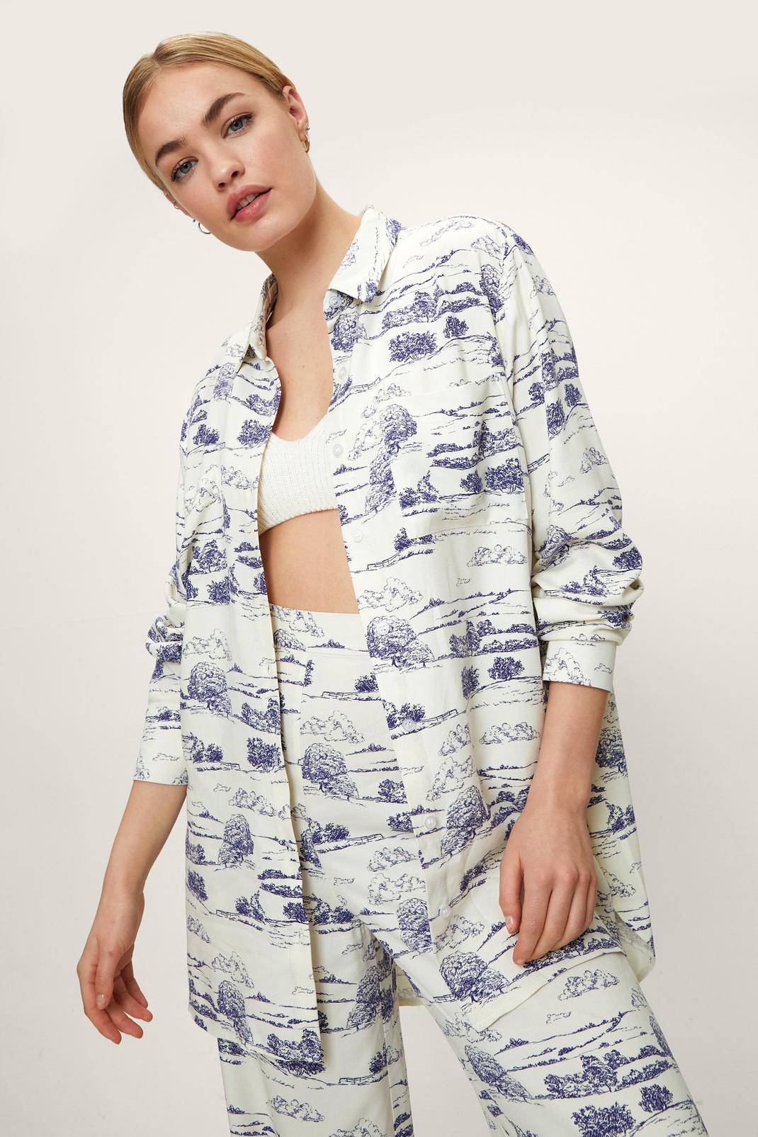 Oversized Collared Landscape Shirt