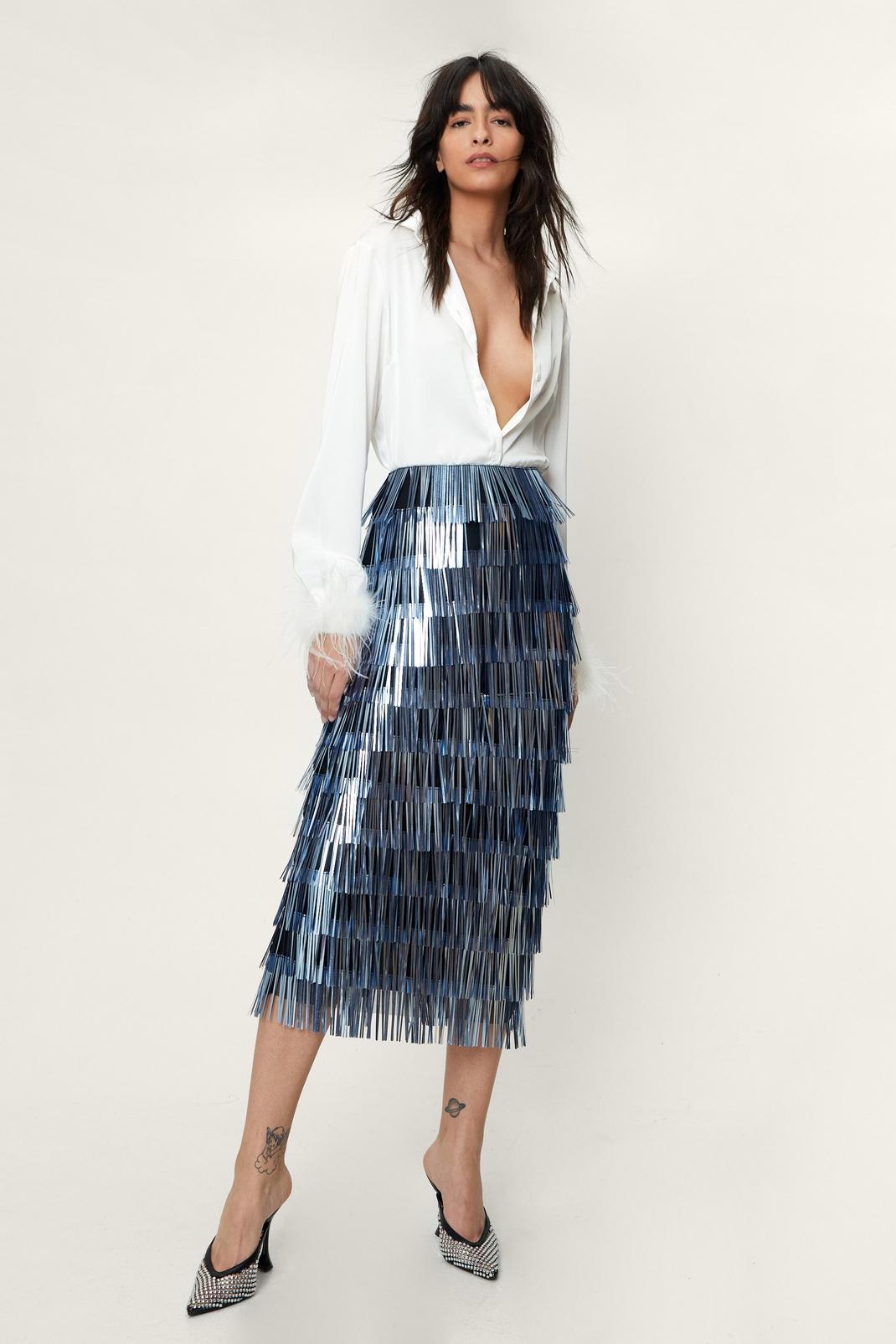 Premium Sequin Bodycon Midi Skirt