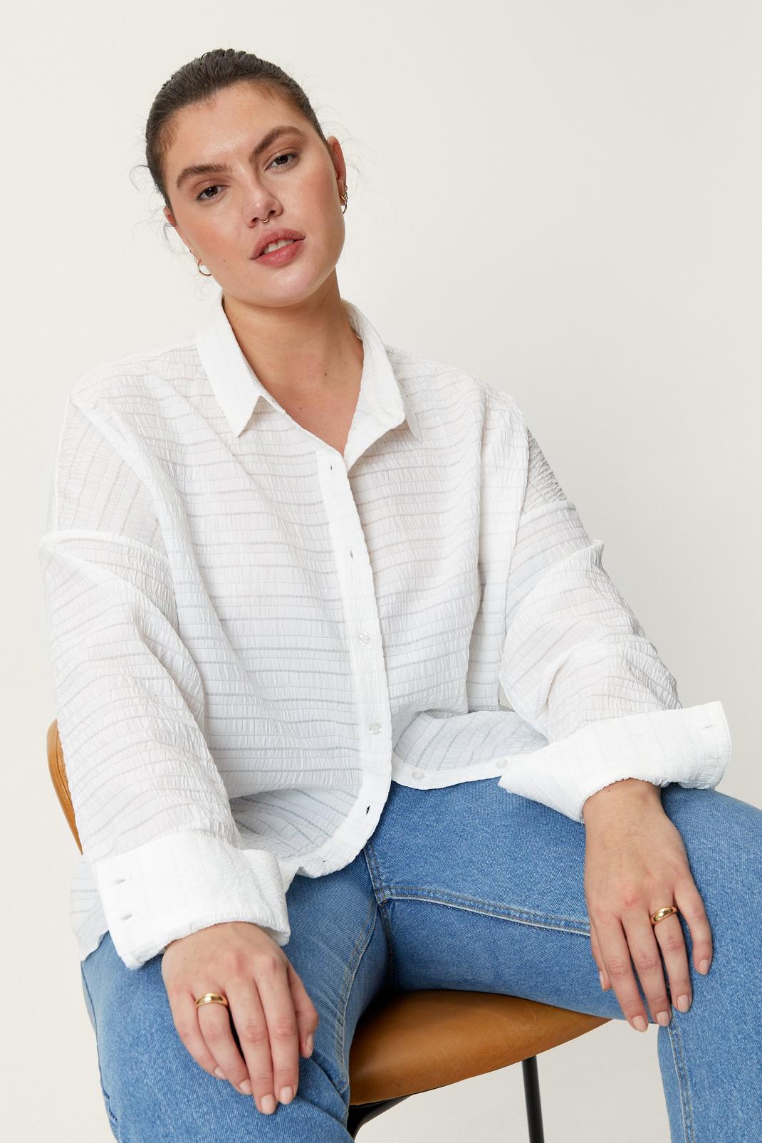 Plus Size Oversized Cotton Shirt