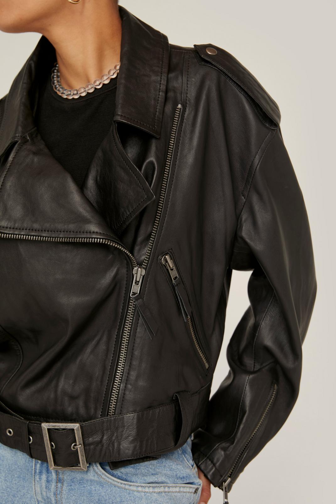 Real Leather Moto Biker Jacket