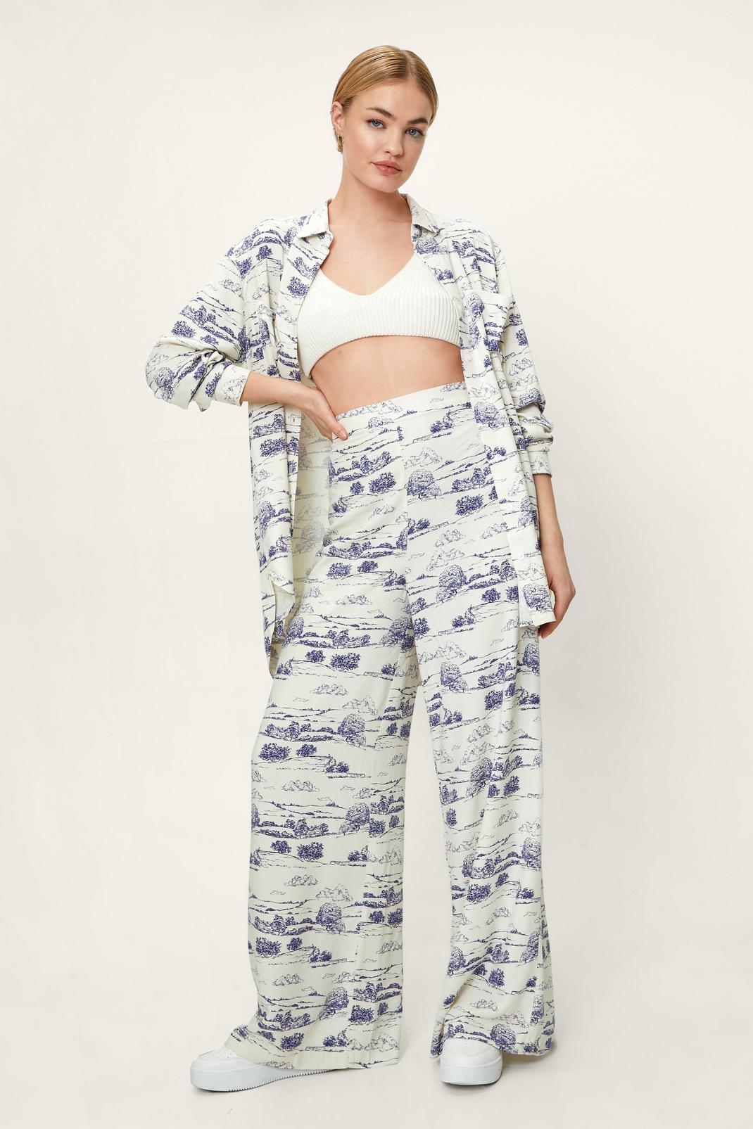 Wide Leg Tailored Landscape Pants