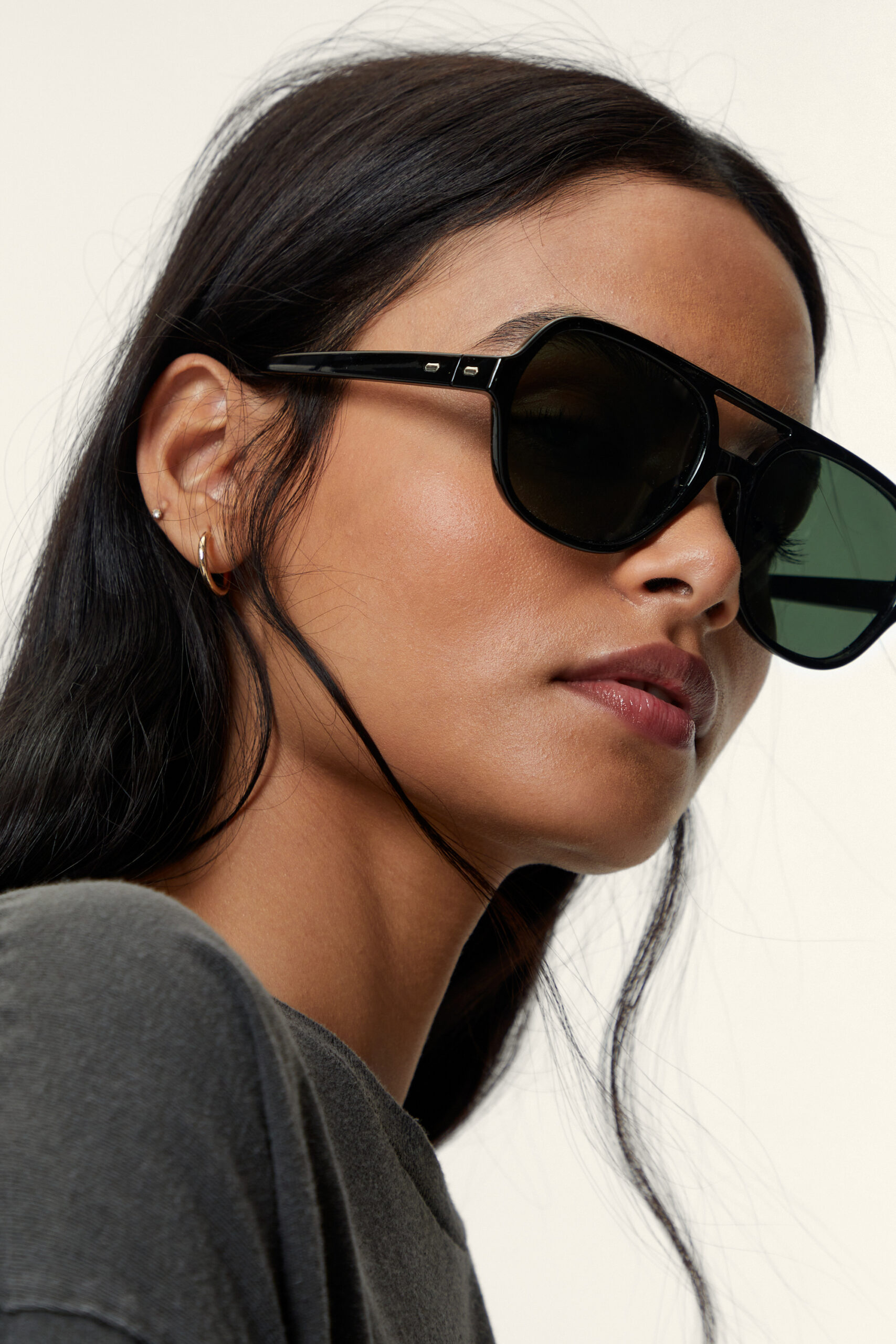 Tinted Wide Frame Aviator Sunglasses