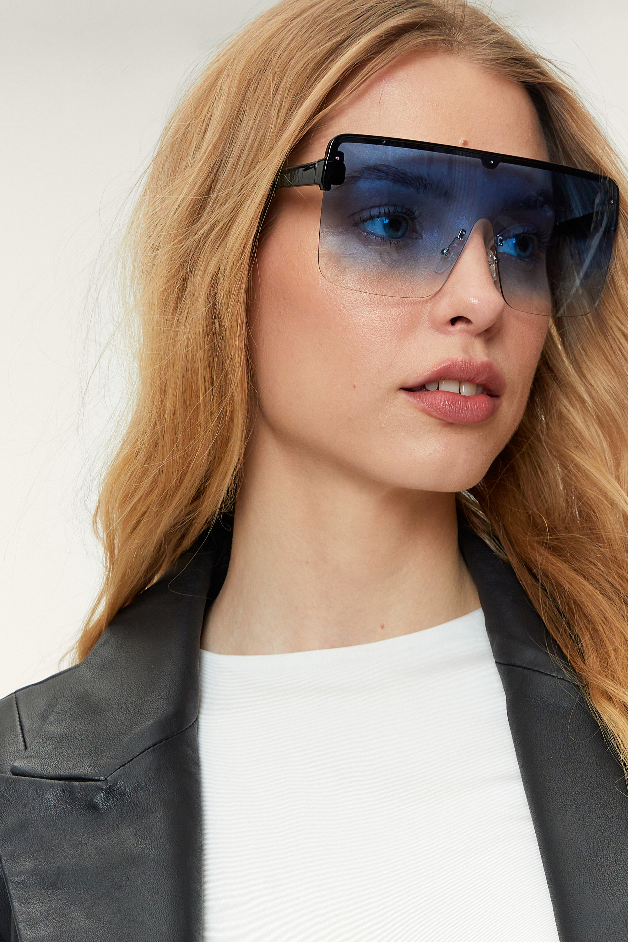 Oversized Half Frame Square Sunglasses