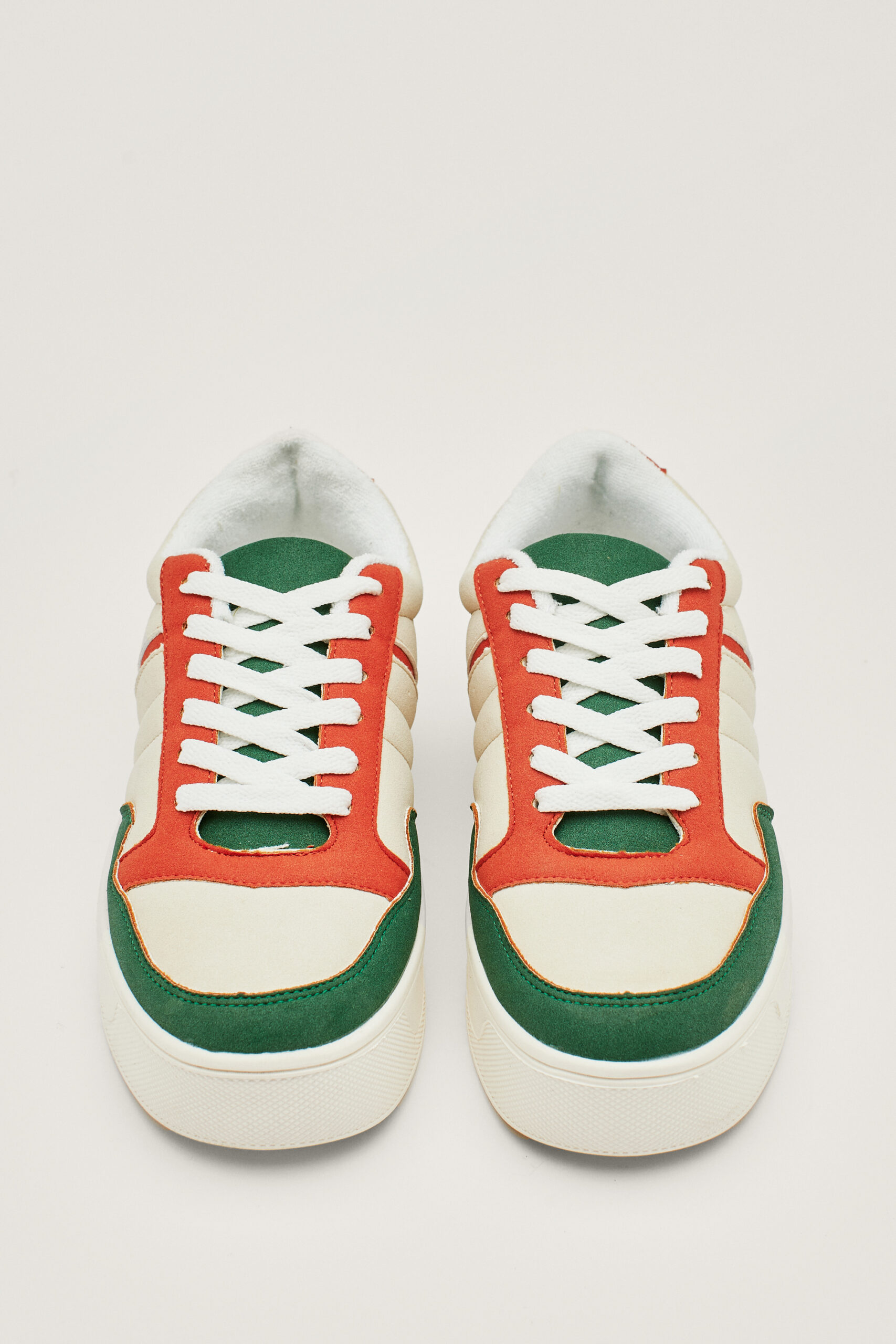 Colorblock Flatform Lace Up Sneakers