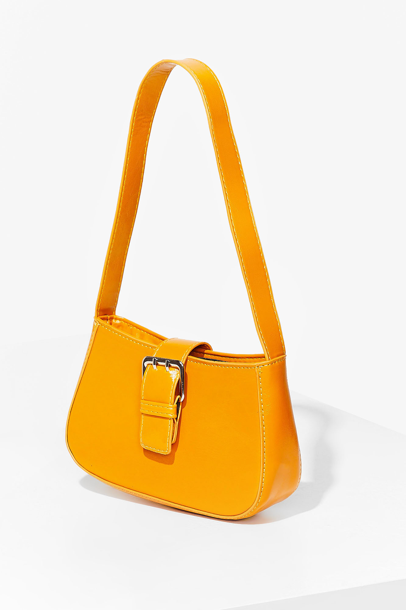 WANT Patent Buckle Shoulder Bag