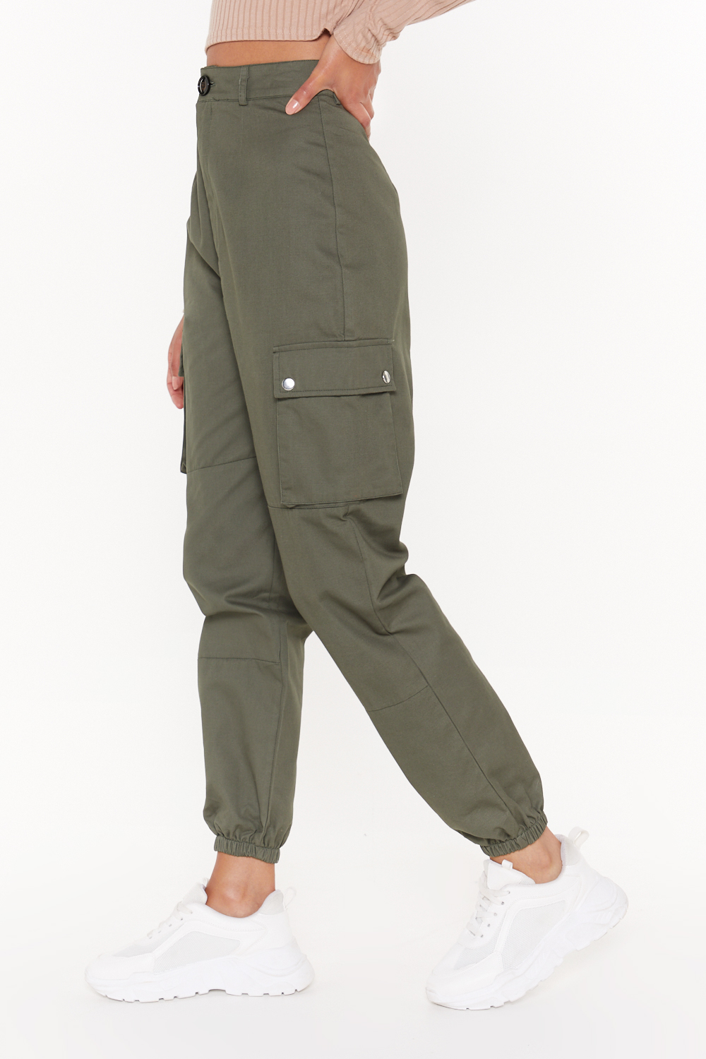 High-Waisted Utility Cargo Pants