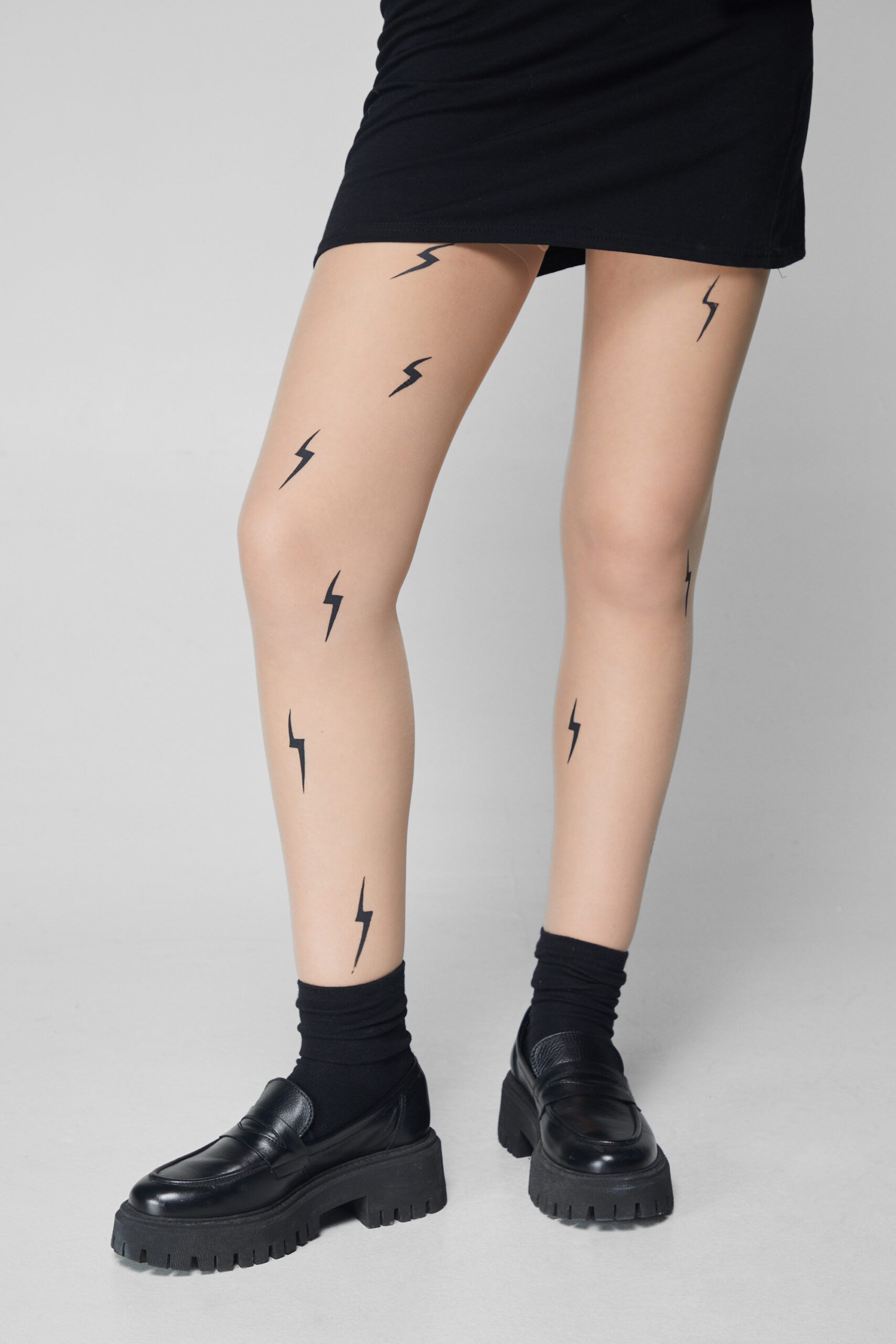 Lightning Bolt Patterned Tights