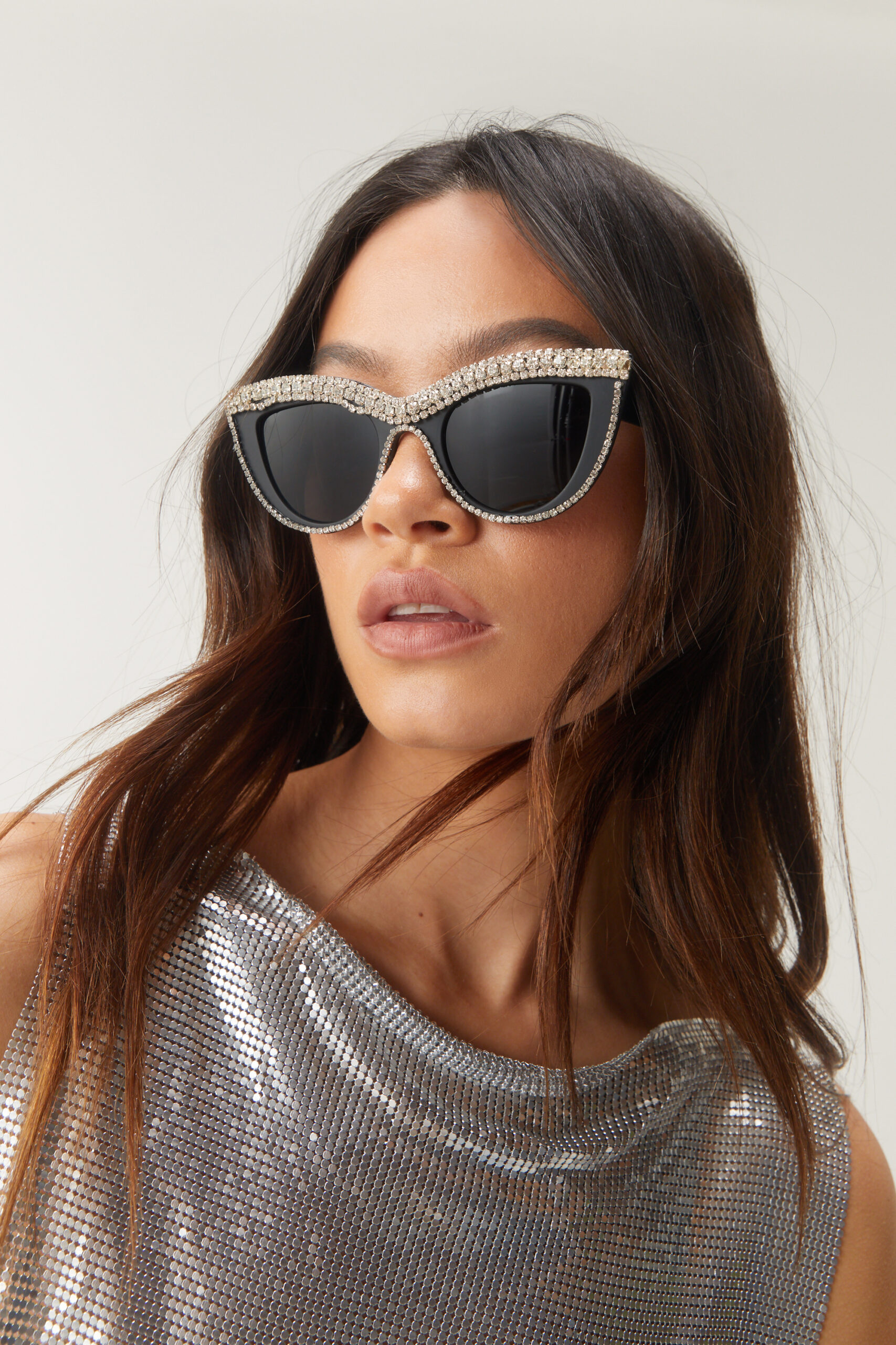 Diamante Cat Eye Sunglasses