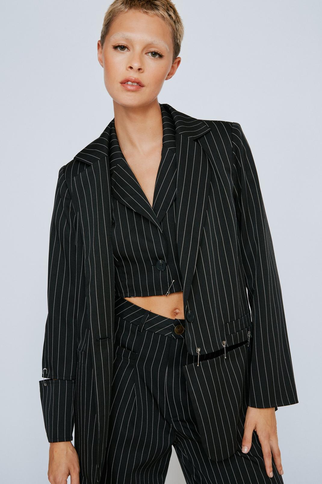 Tailored Pinstripe Single Breasted Blazer