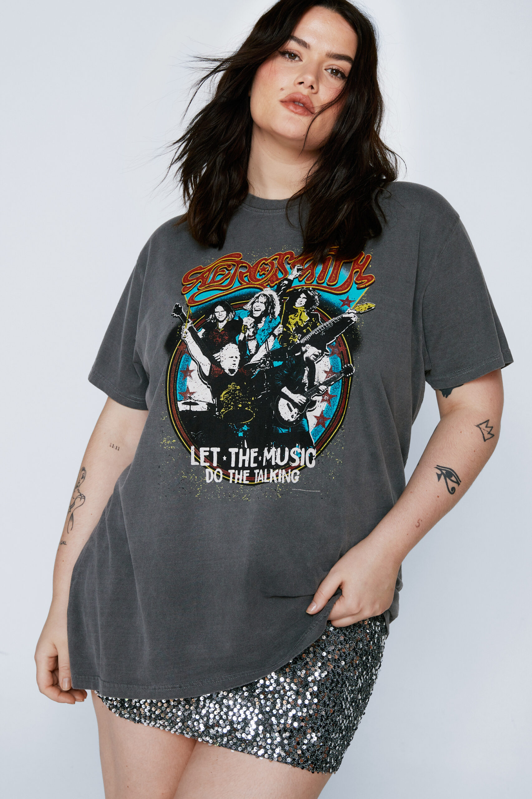 Plus Size Aerosmith Graphic Oversized T-Shirt