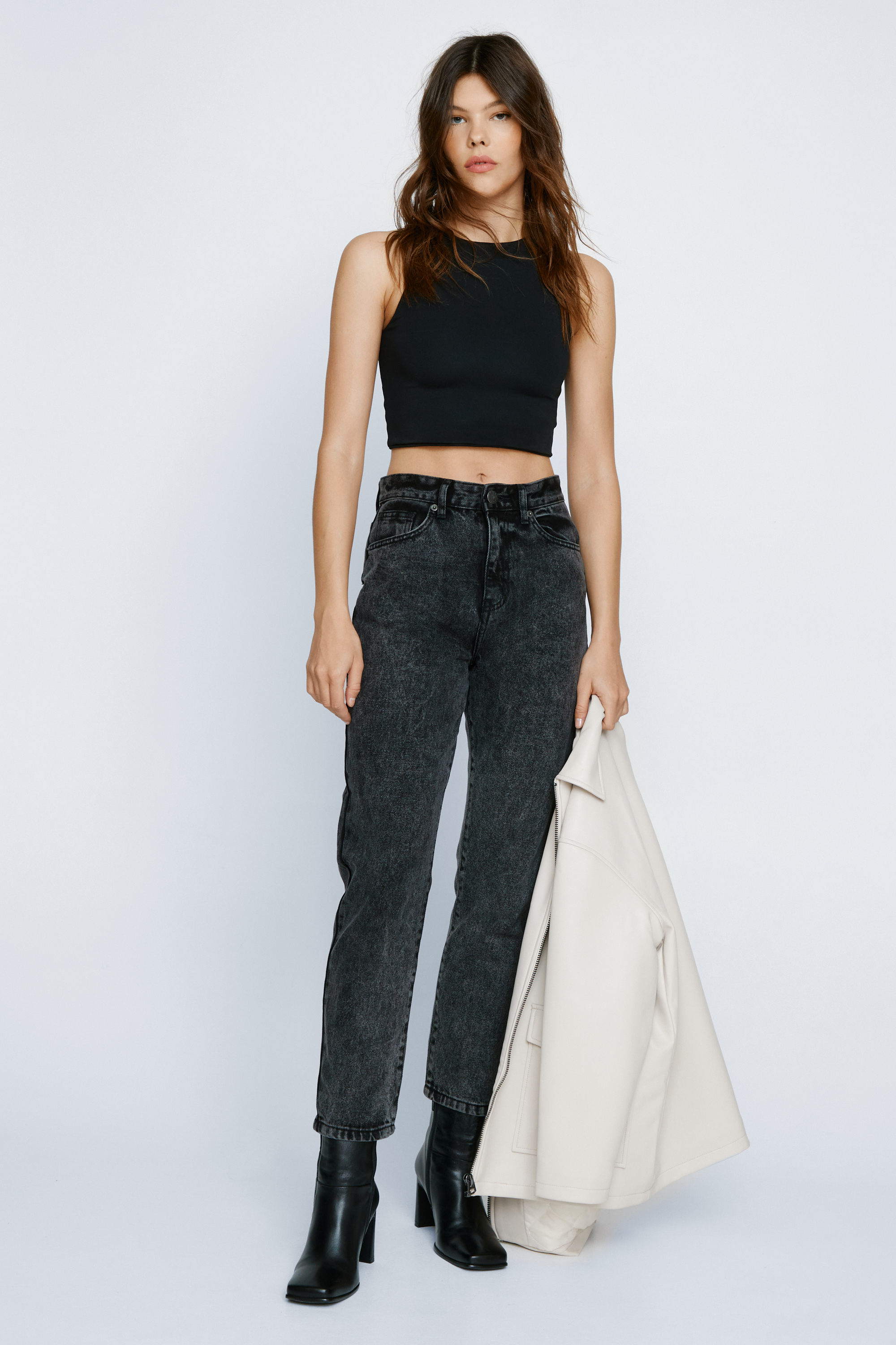 Organic Denim High Waisted Mom Jeans