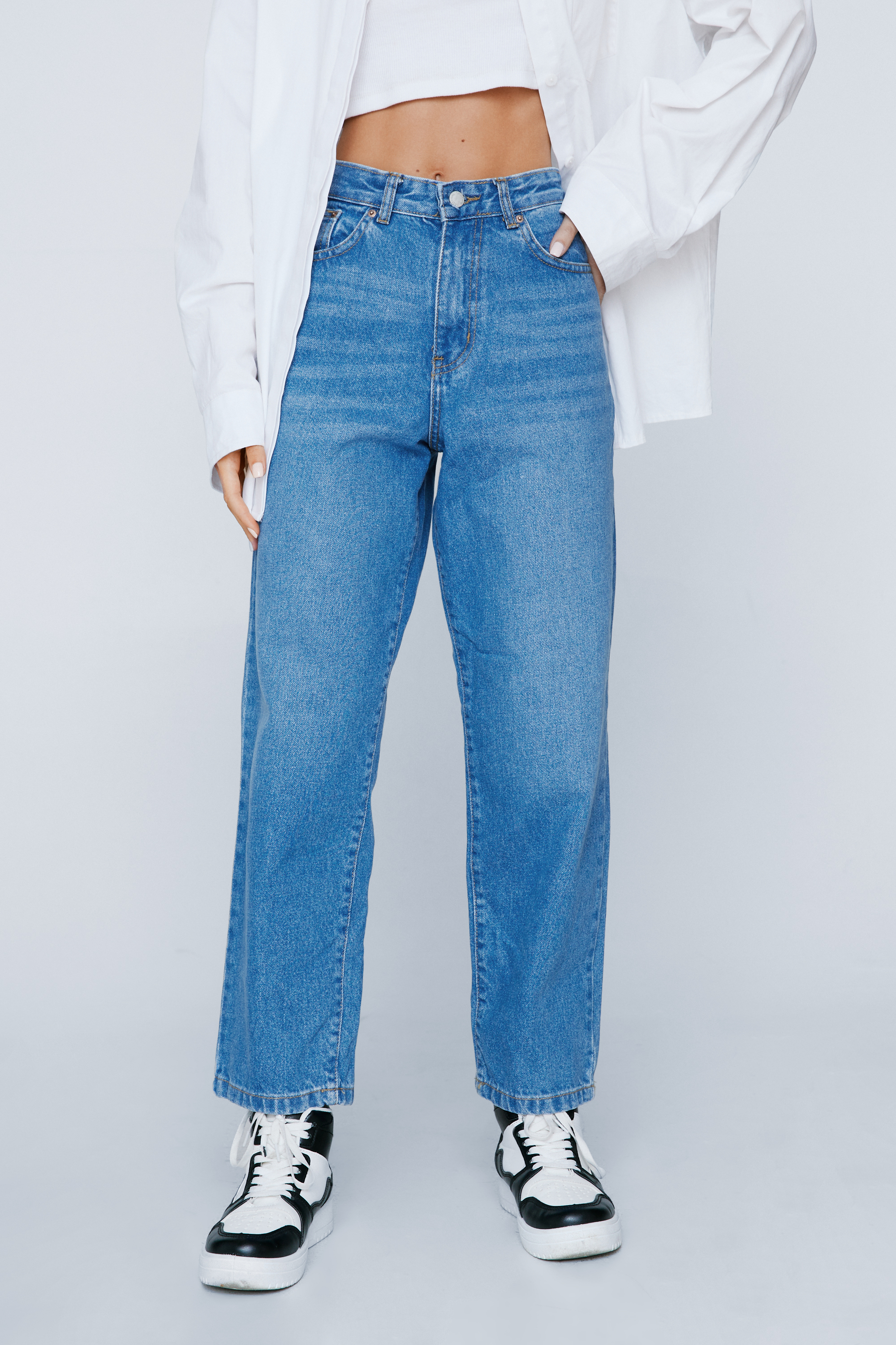 Petite Organic Cotton Straight Leg Denim Jeans