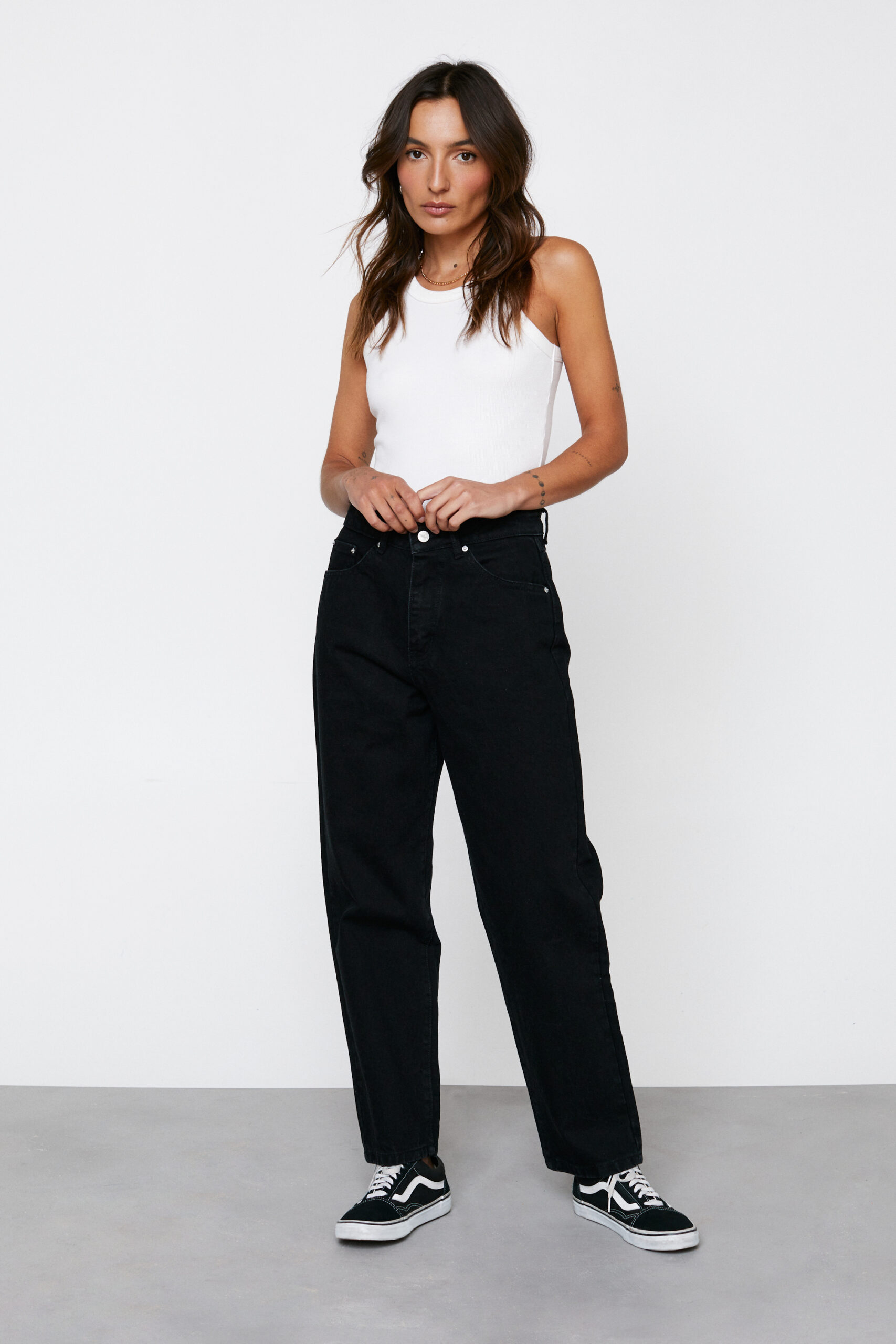 Petite High Waist Denim Mom Jeans