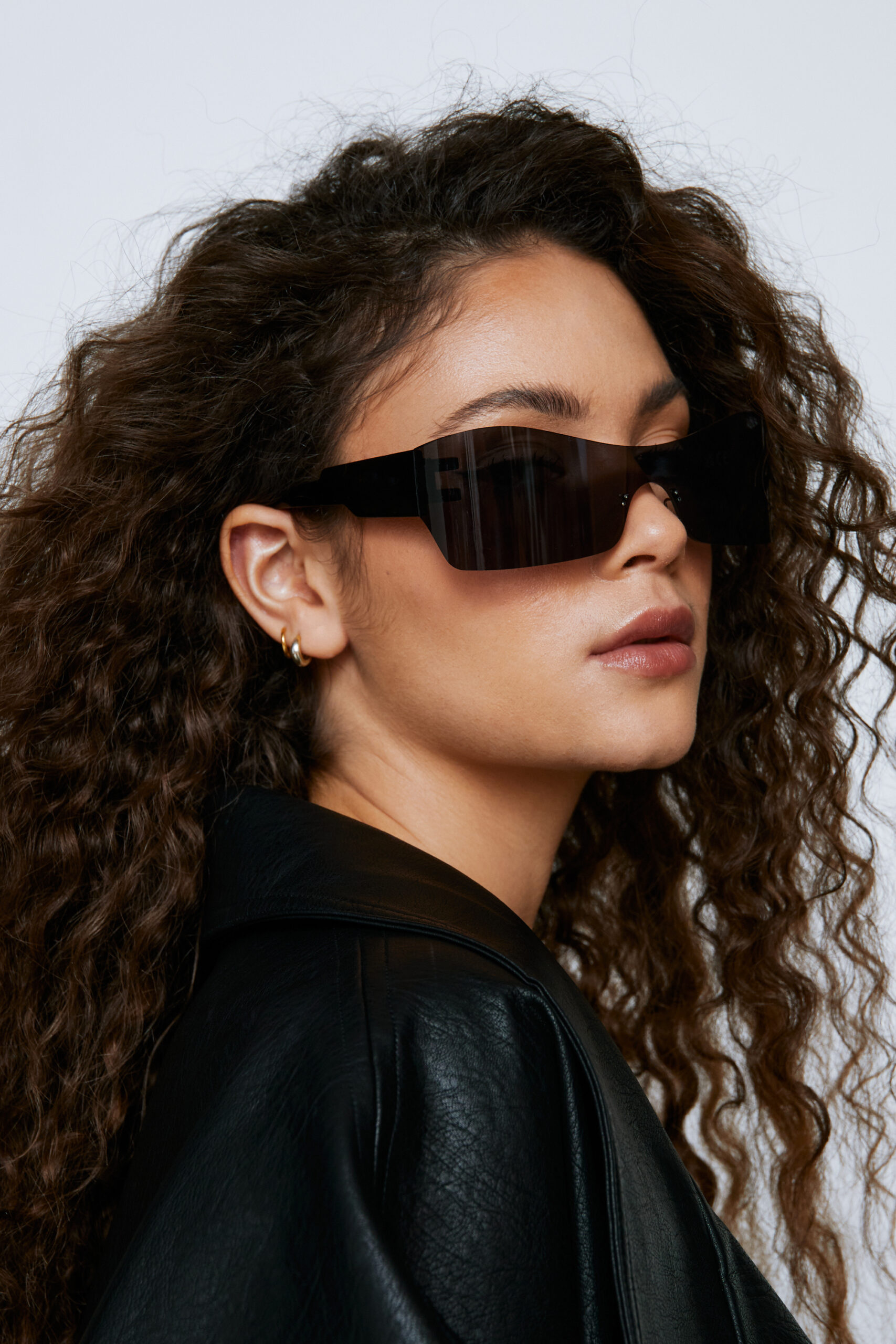 Shield Oversized Wrap Around Sunglasses