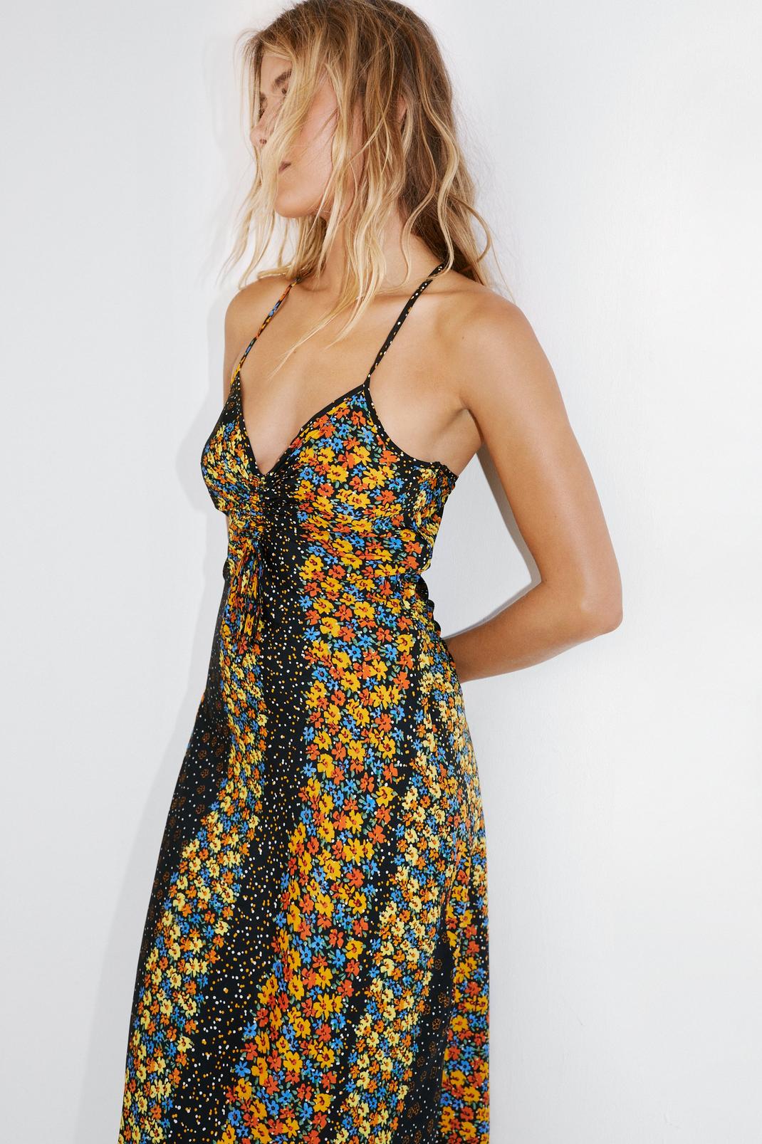 Mixed Floral Print Cami Slip Dress