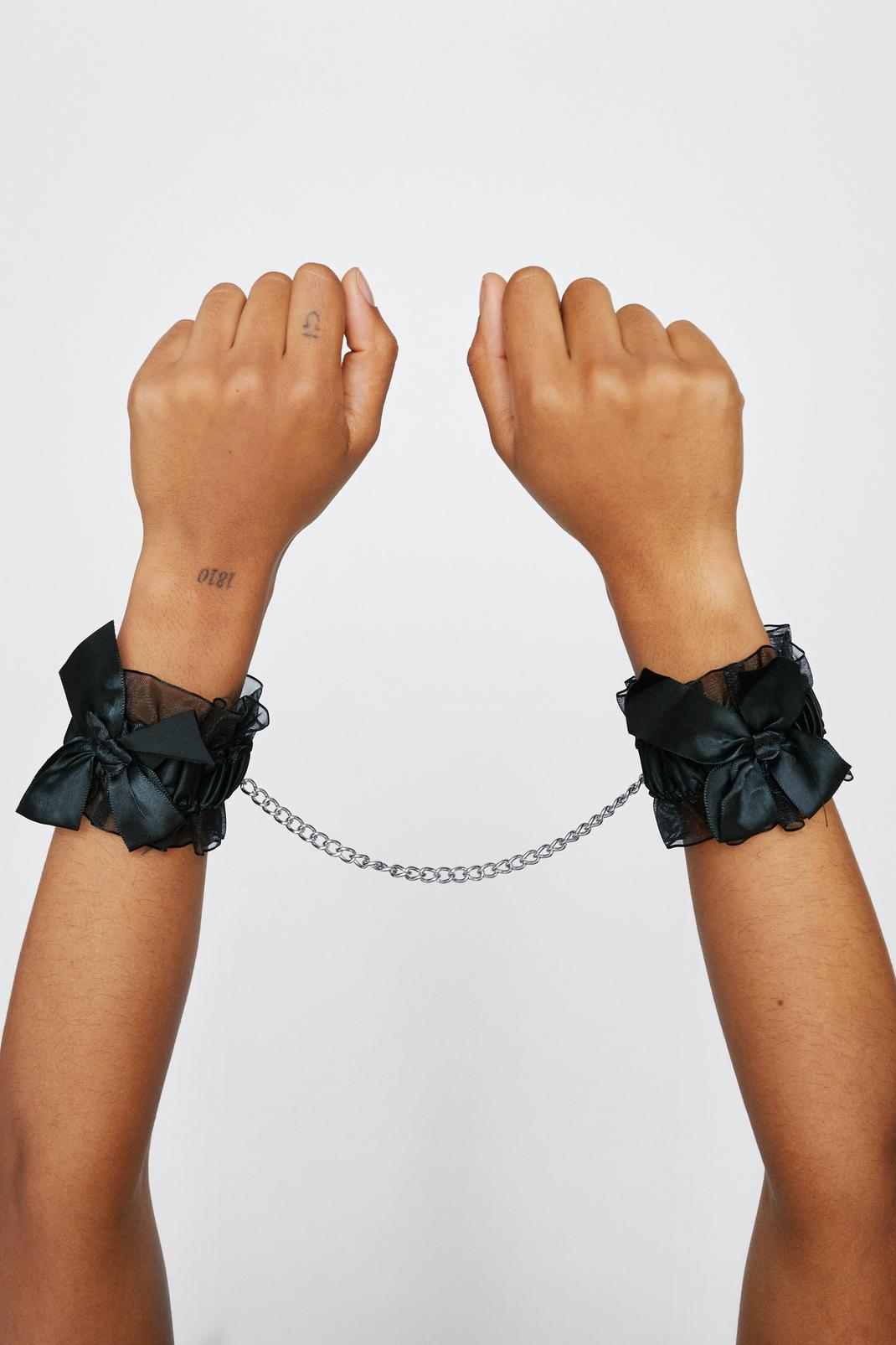 Satin Bow Frill Bondage Handcuffs