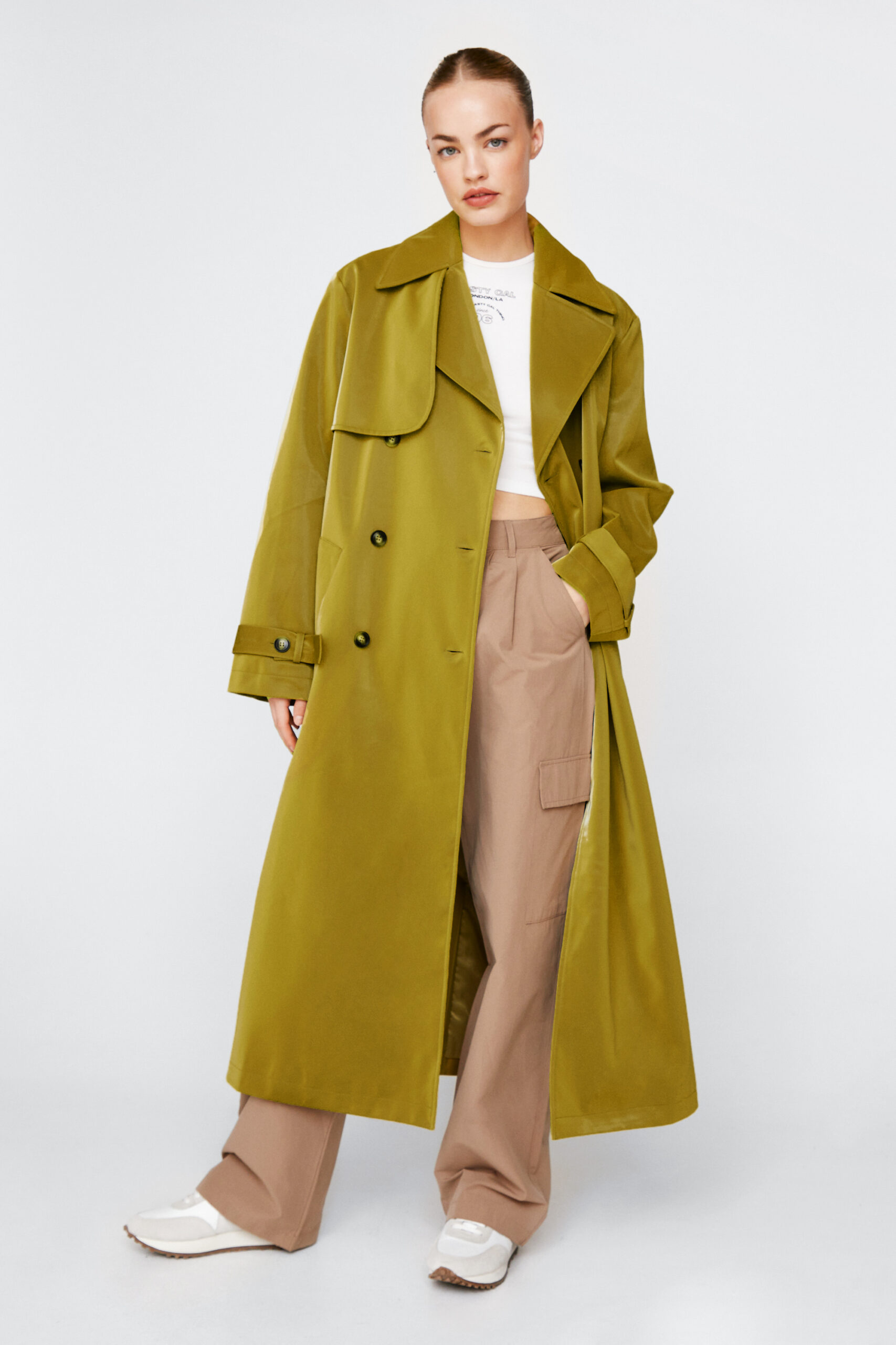 Vinyl Longline Trench Coat 