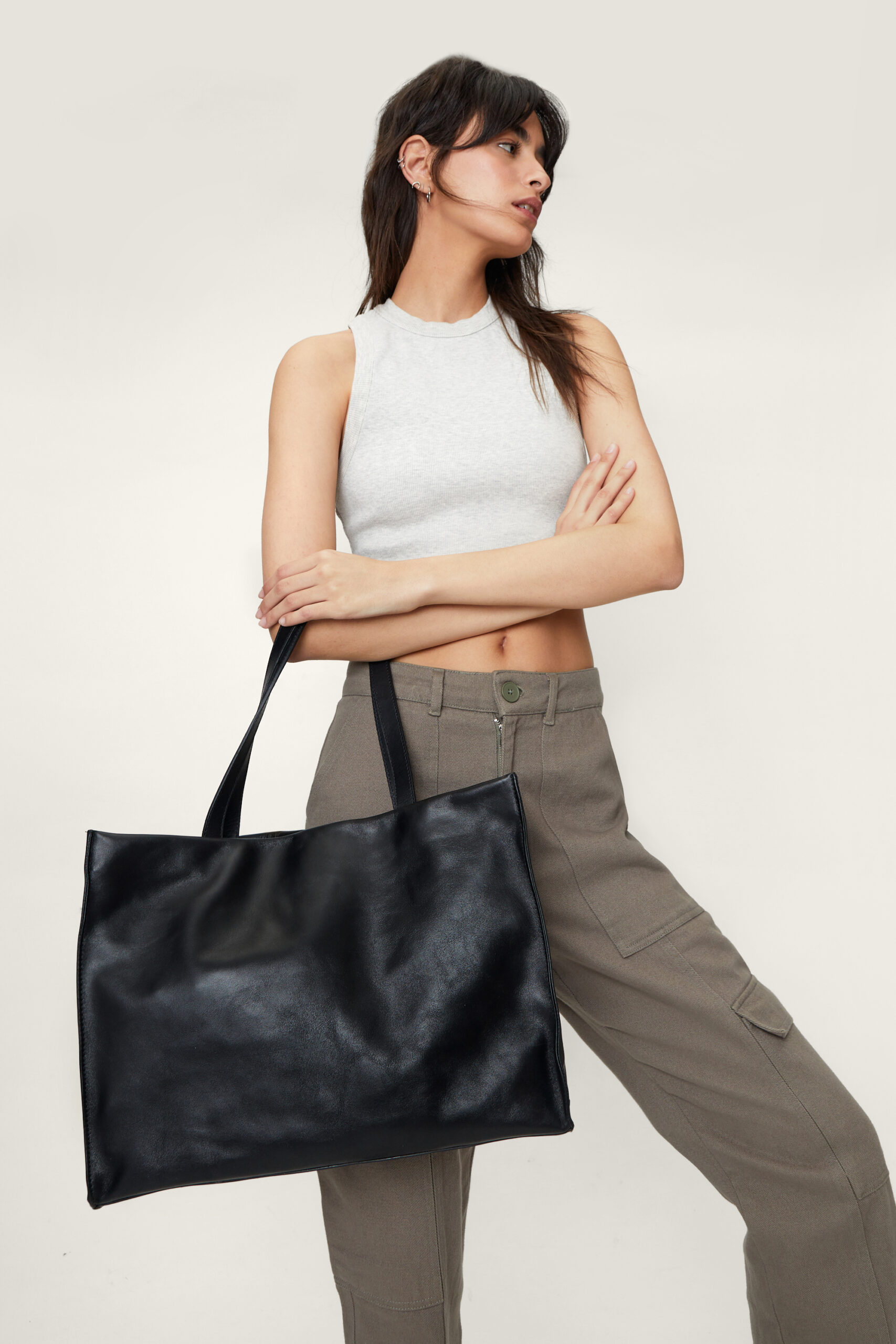 Leather Slouchy Day Bag 