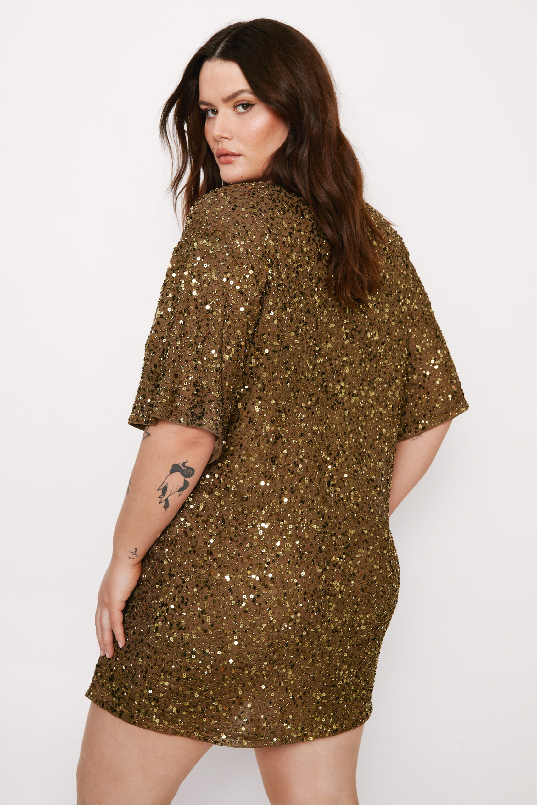 Plus Cluster Sequin Slouch Shift Dress