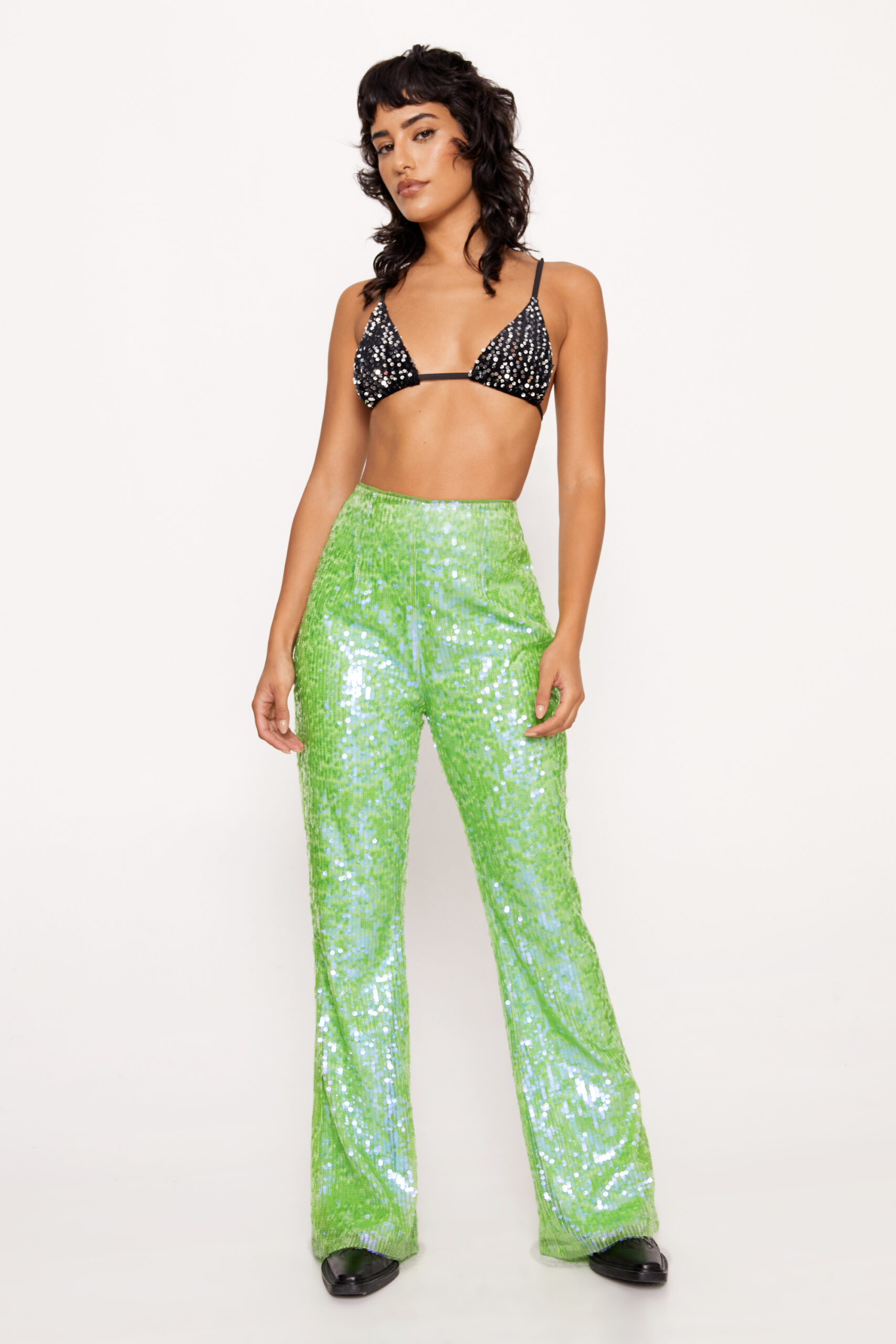 Premium Sequin Flare Pants