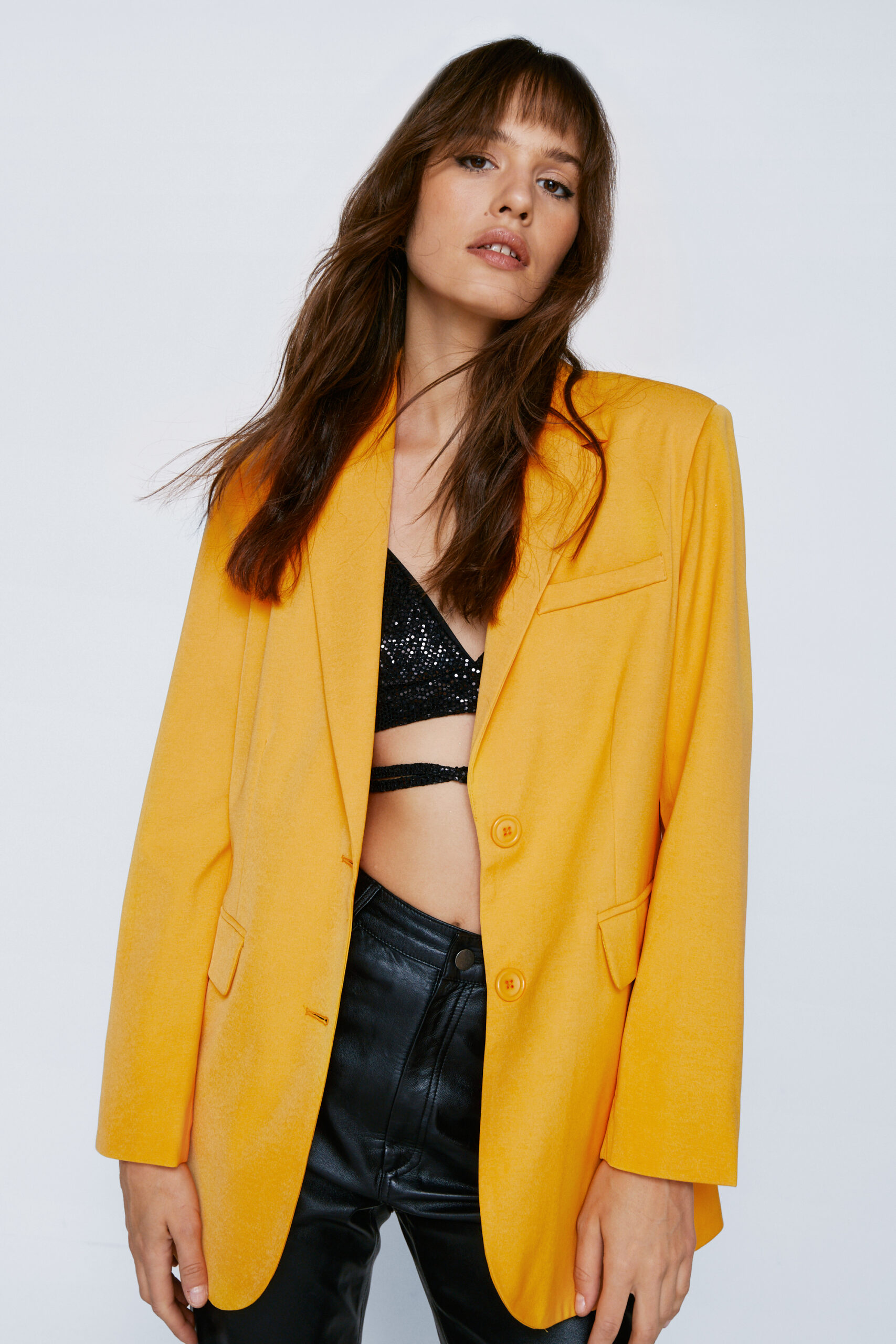 Oversized Twill Single Breasted Blazer 