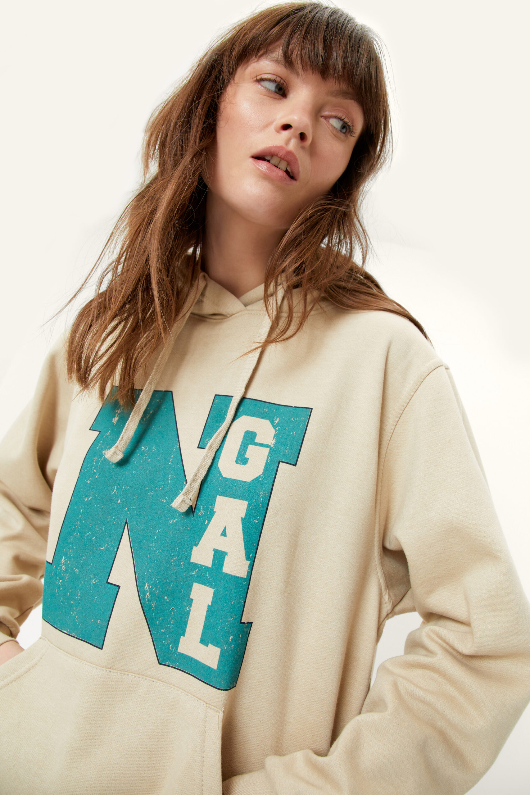 Nasty Gal Varsity Graphic Oversized Hoodie 