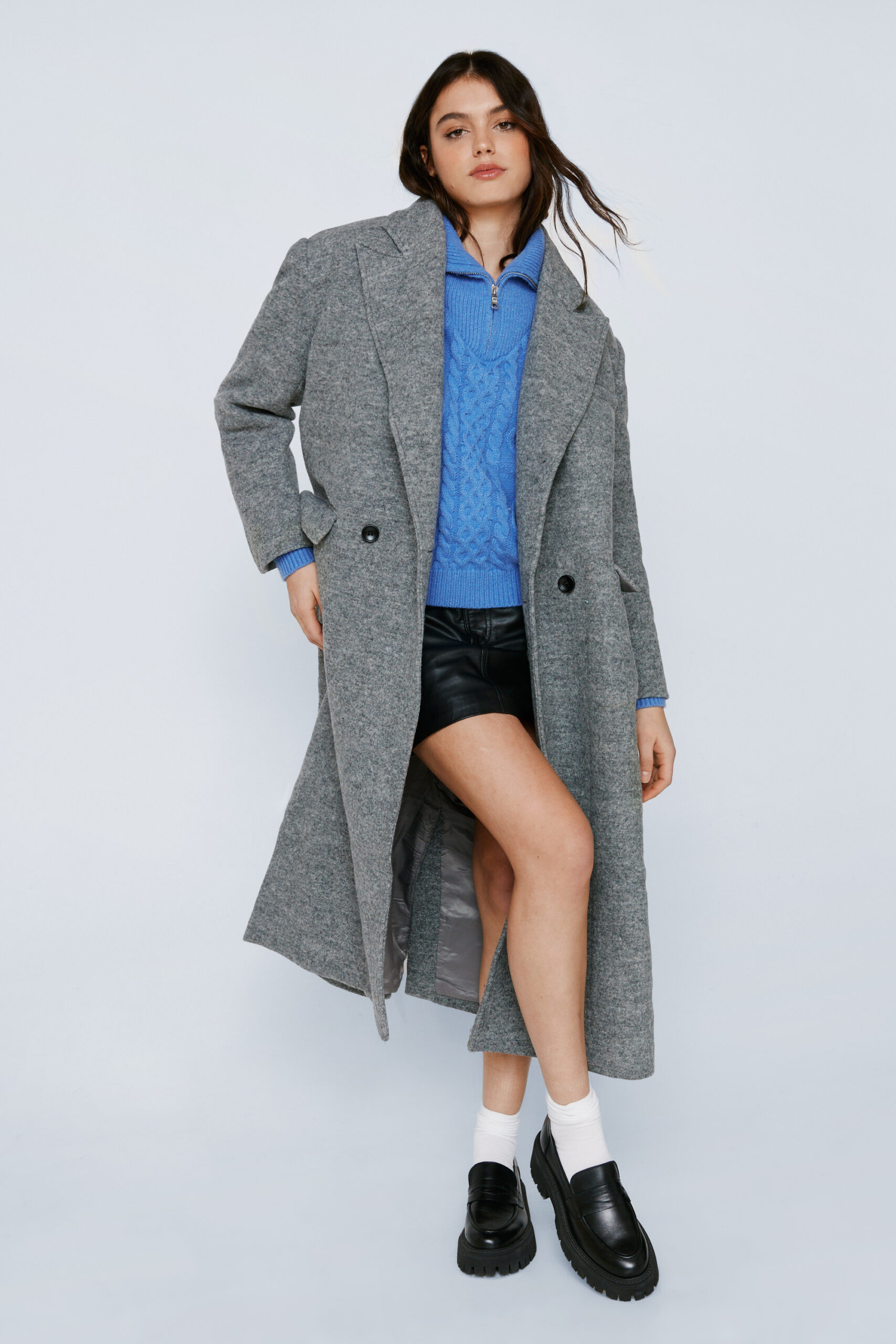 Premium Wool Oversized Duster Coat 