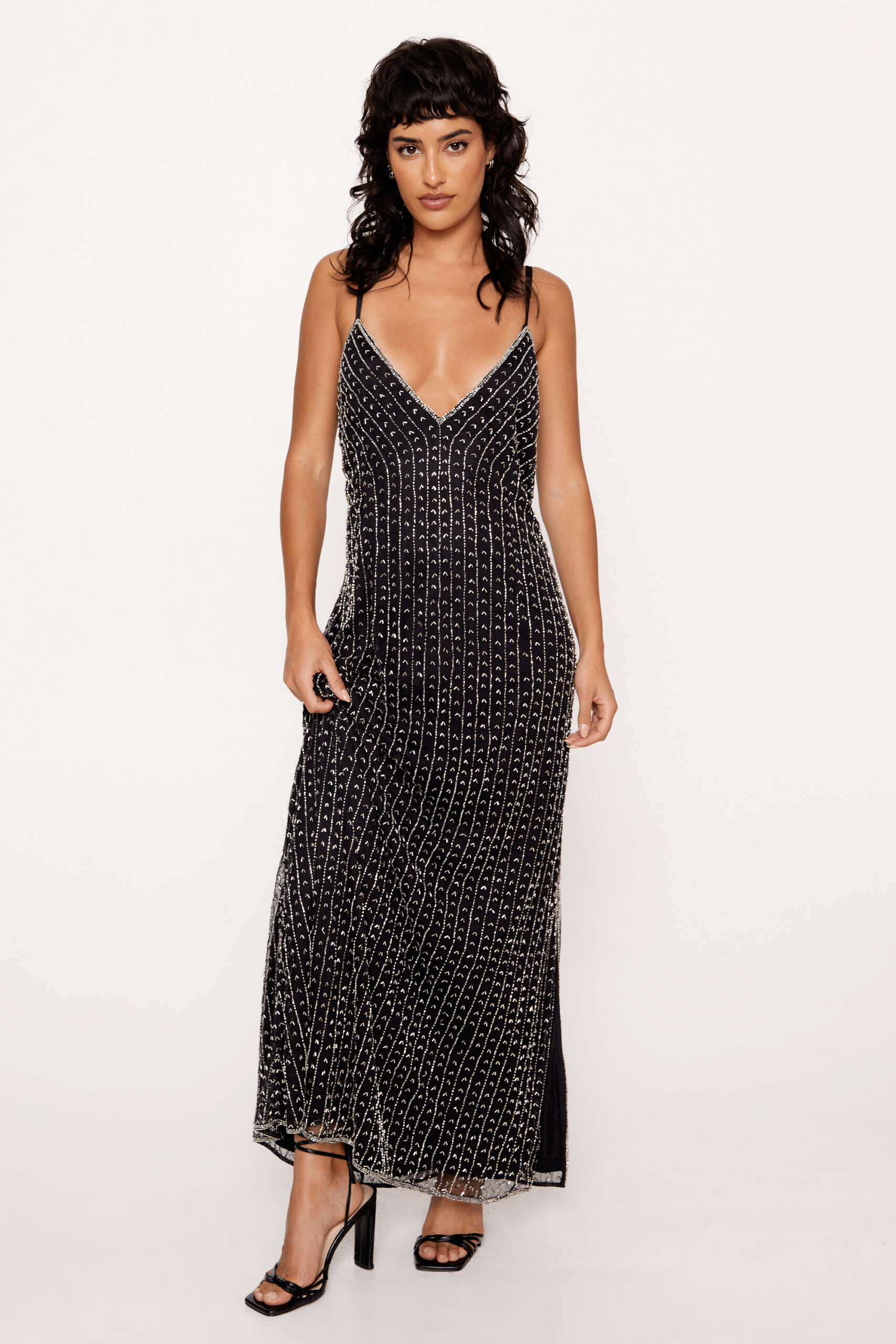 Strappy Beaded Maxi Dress